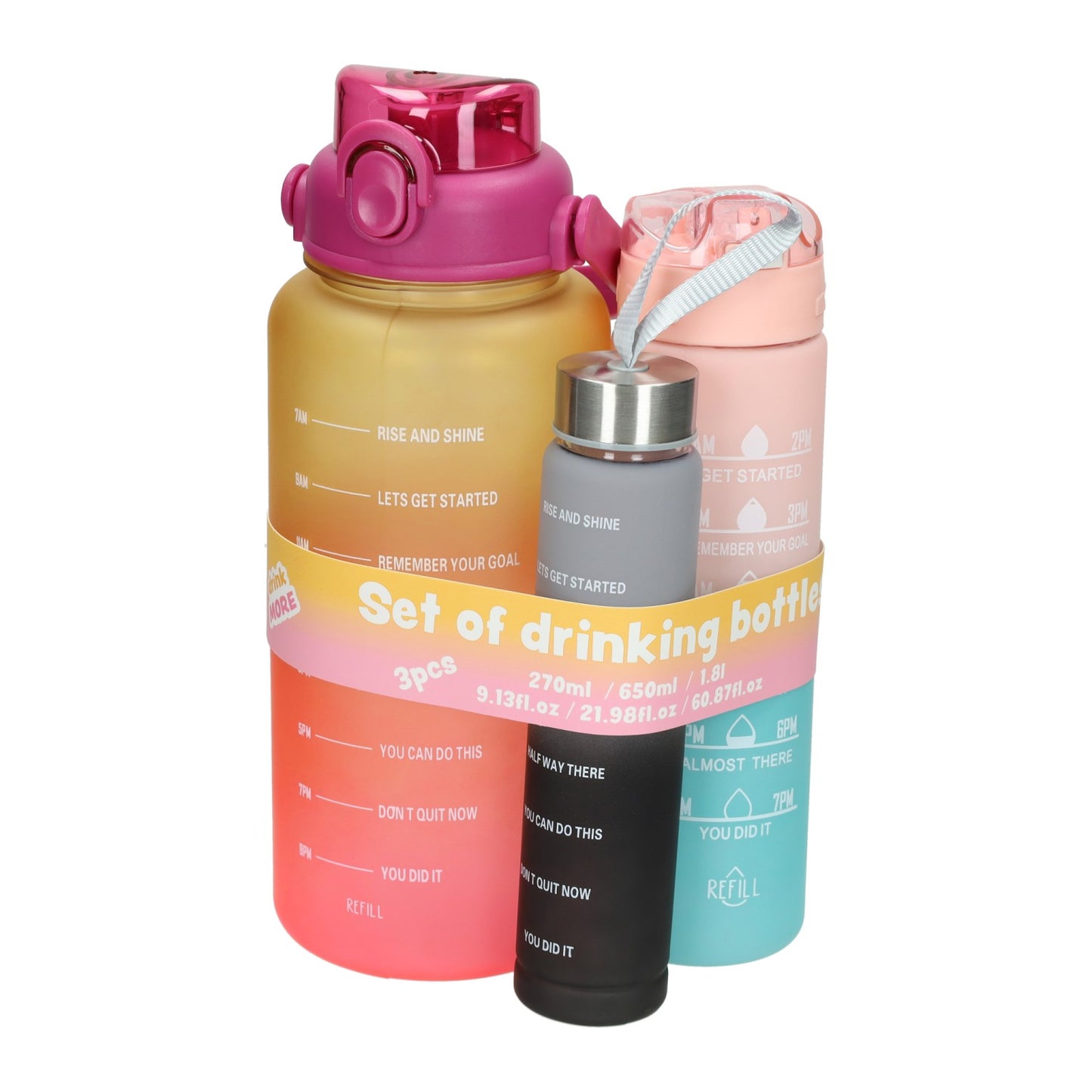 Set di borracce da 270 ml, 650 ml e 1800 ml