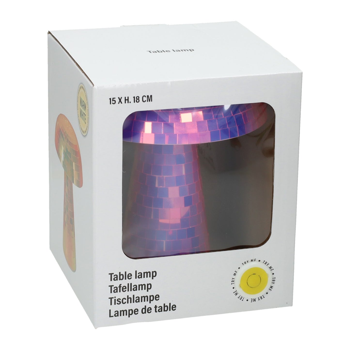 Lámpara de mesa de cristal en forma de seta.
