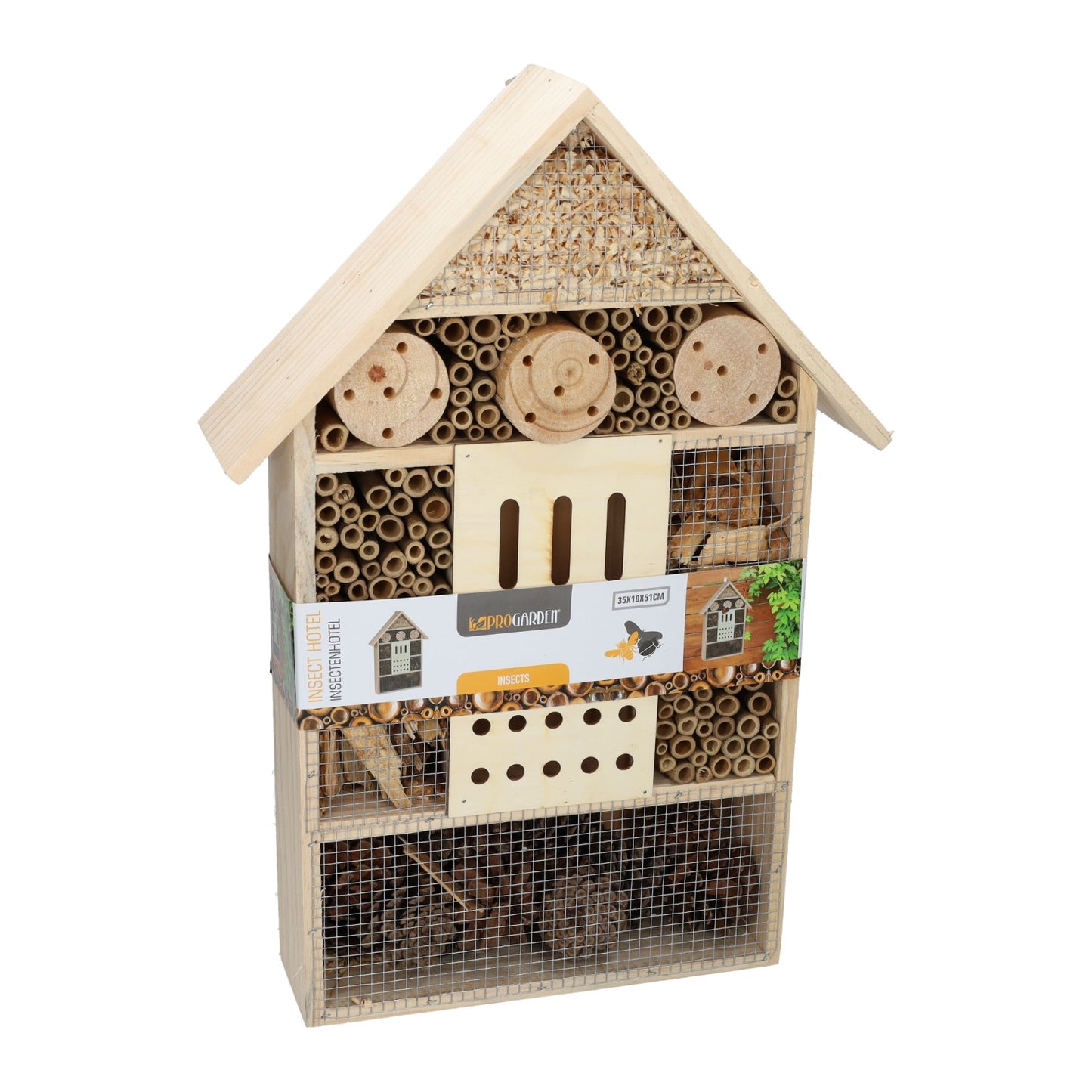 Gran hotel para insectos de madera - 35x10x51cm