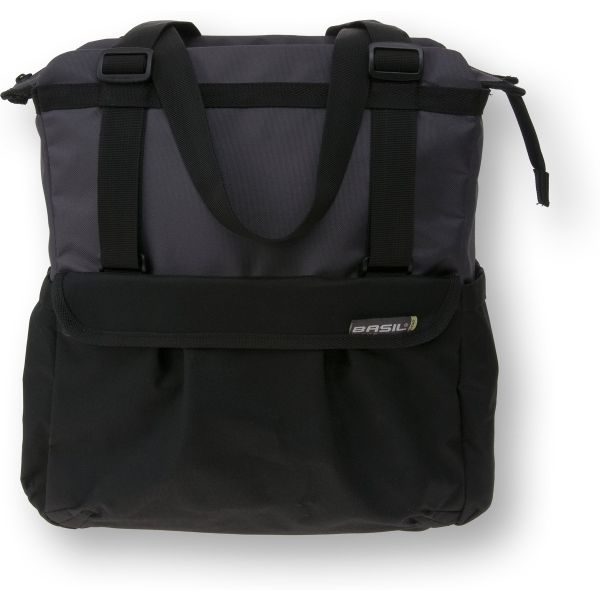 Basil Shopper XL - Bolsa de bicicleta deportiva y moderna para comestibles y playa, antracita negra, 20L