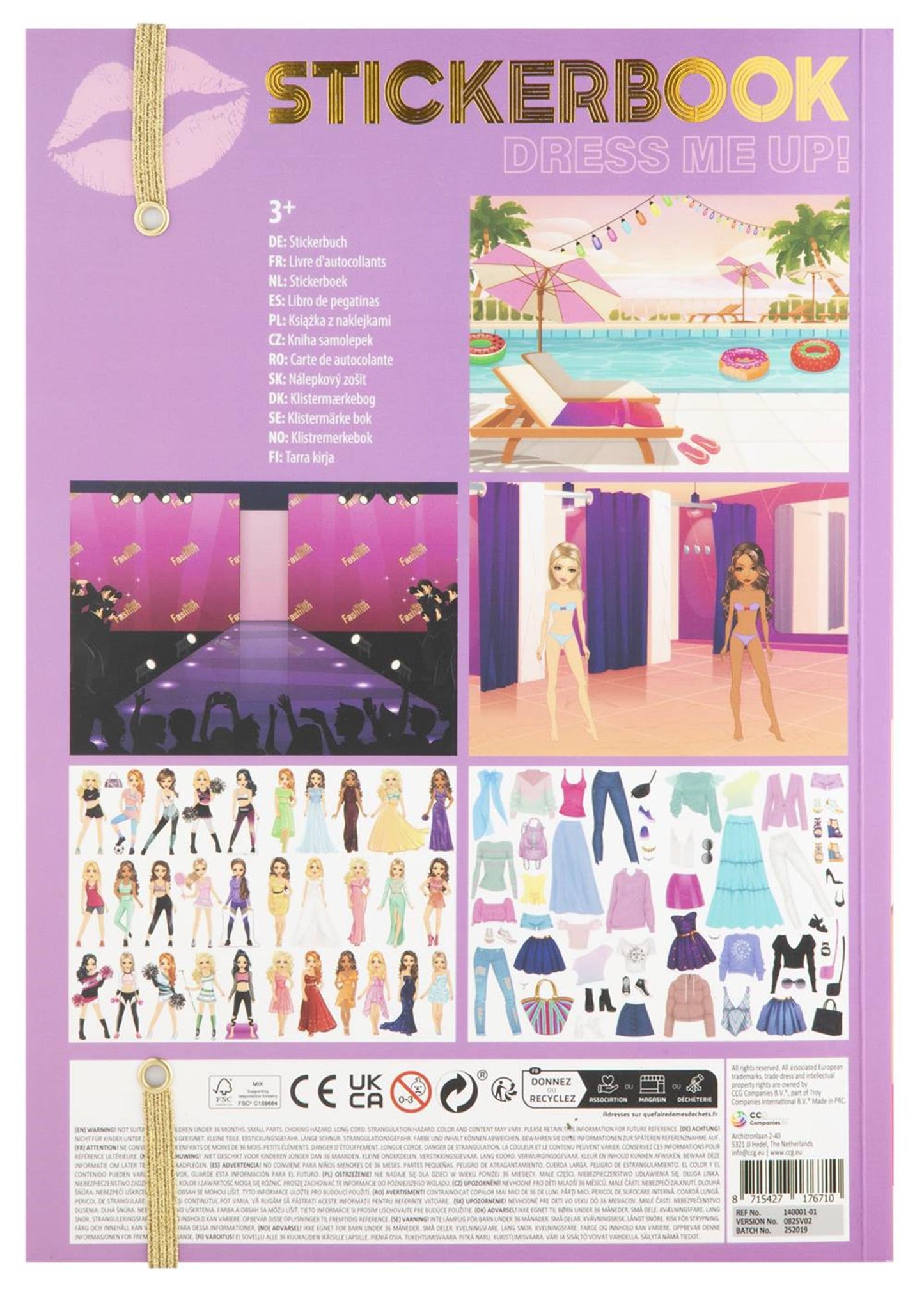 Creative craft group besties dress me up libro de pegatinas neón A4 - 10 hojas