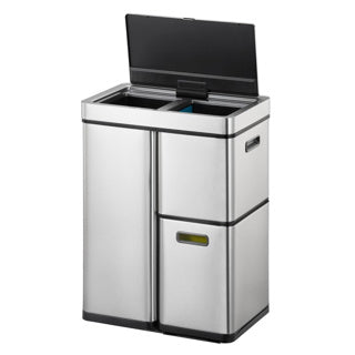 Eko Eko Recycle Plus Bin de desechos del sensor 30+15+15L Mat de acero inoxidable