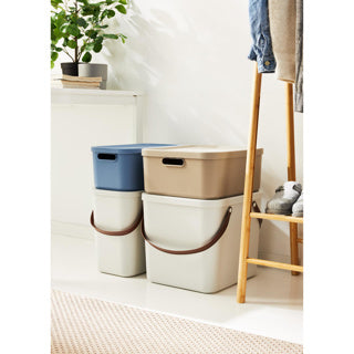 Rotho Decoration Storagebox Albula Light 20 L visone bianco