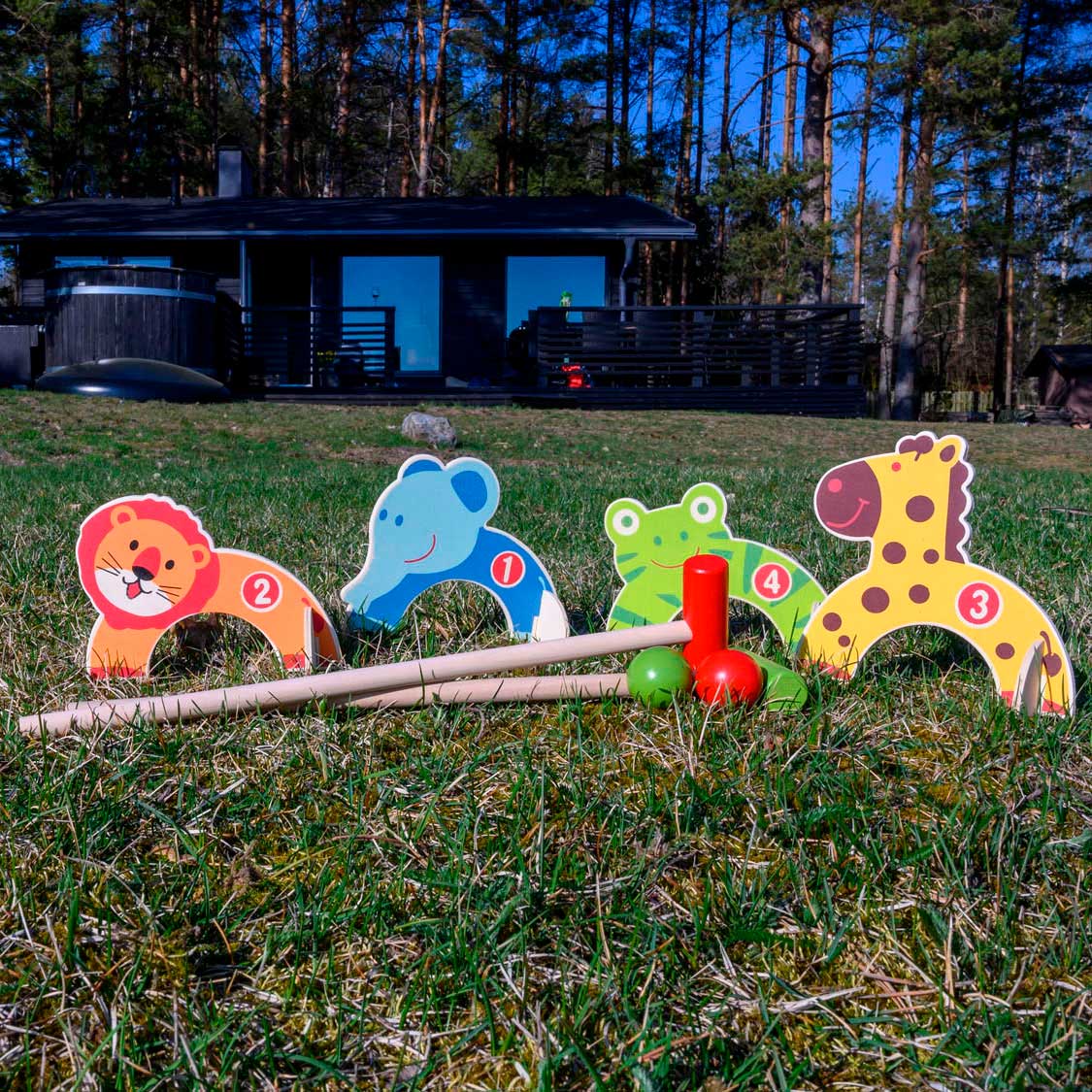 Tactic Wooden Animals Croquet Set