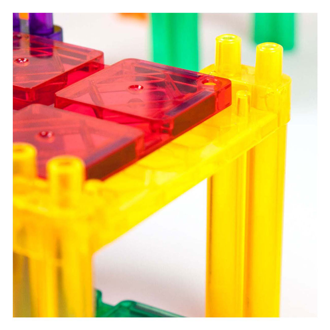 Picasso tiles tactic - constructiespeelgoed - magnetic tiles - magnetische tegels - race track - stem speelgoed - magnetische racebaan met 2 led auto's - 50-delig - vanaf 3 jaar