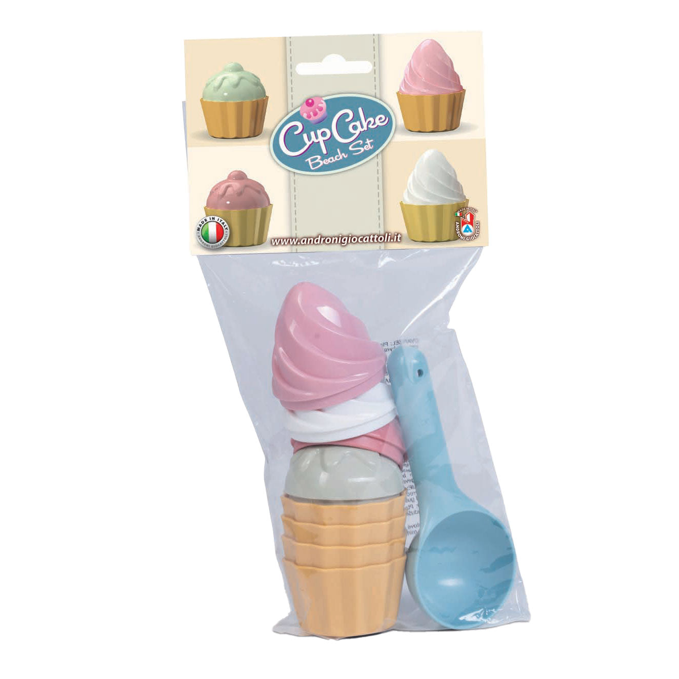 Formas de arena de cupcake Androni con SCOOP, 9dlg.