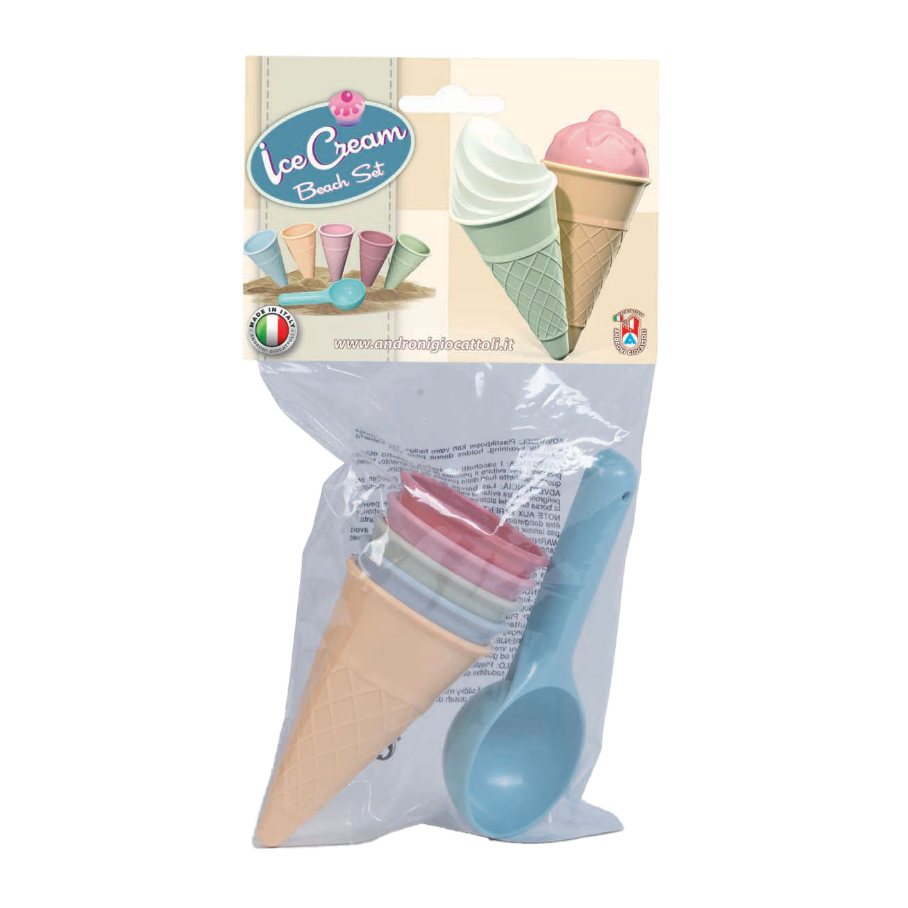 I gelati Androni sono forme di sabbia con scoop, 6dlg.