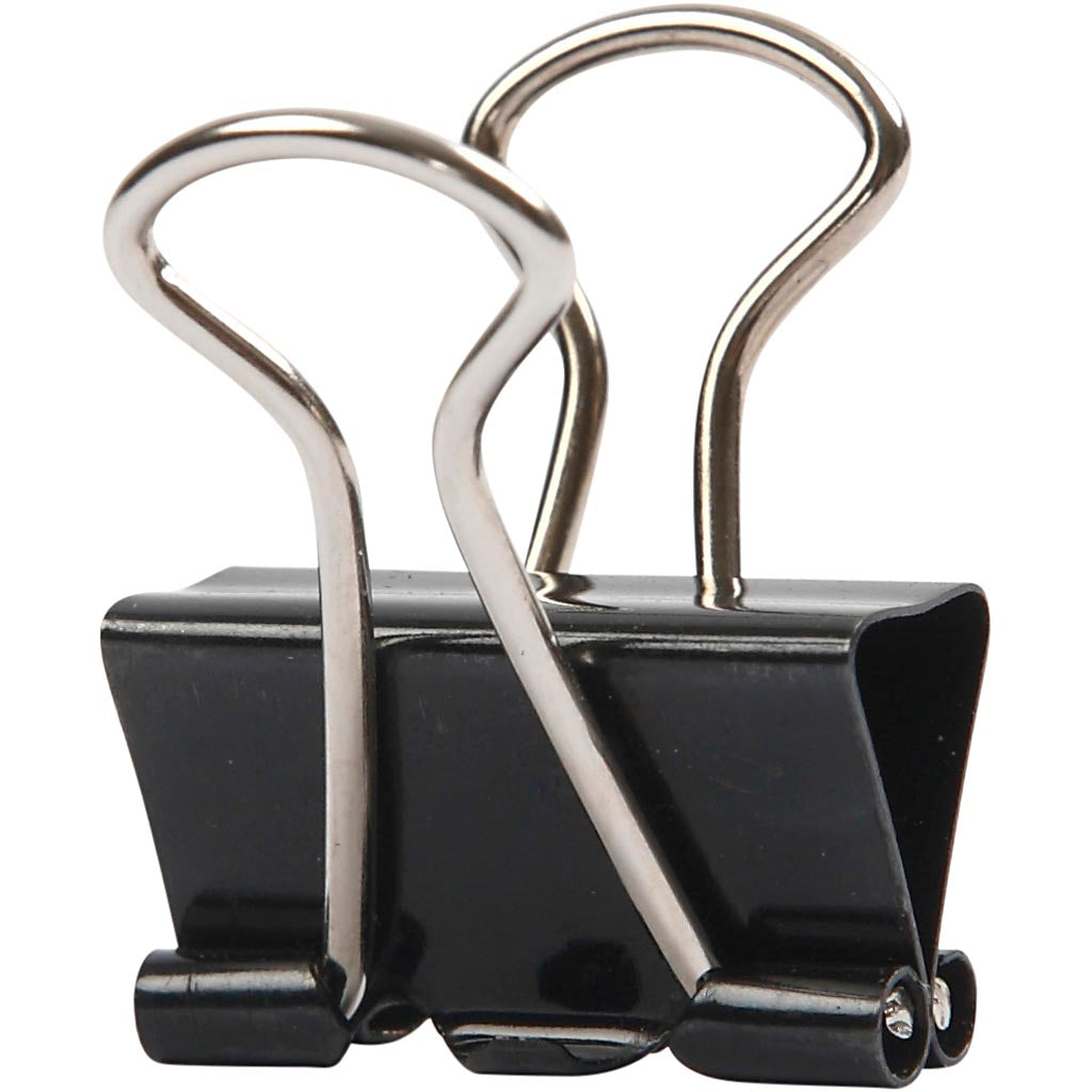 Clip pieghevoli Creative Company, l: 19 mm, nere, 40 pezzi 1 scatola