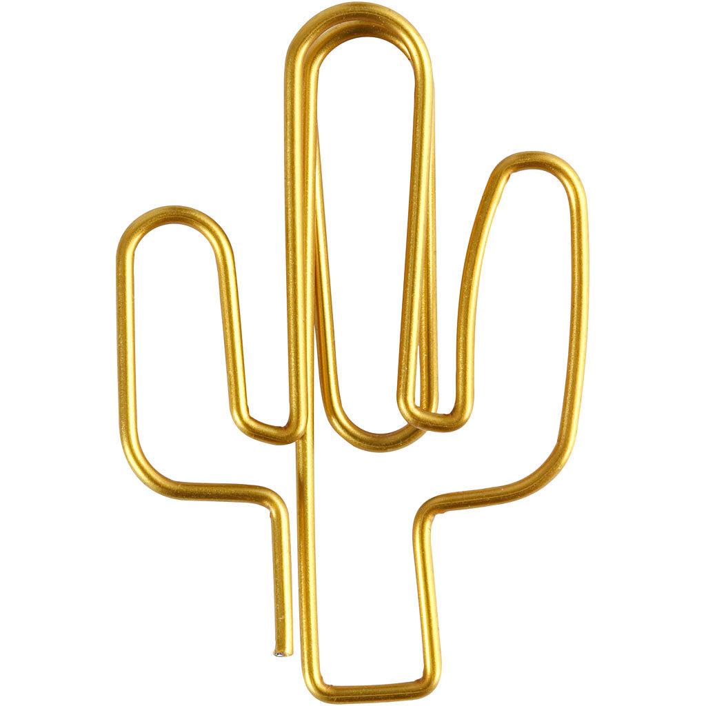 Clip aziendali Creativ, cactus, misura 40x30 mm, oro, 6 pezzi 1 scatola
