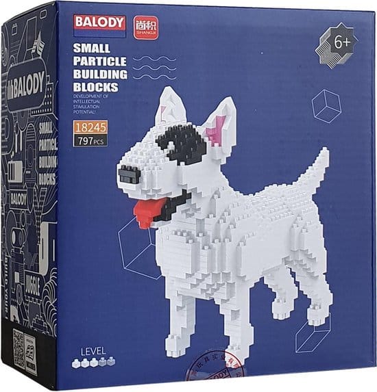 Balody Bull Terrier Dog con nanoblocks mini lego building pietre 797 parti