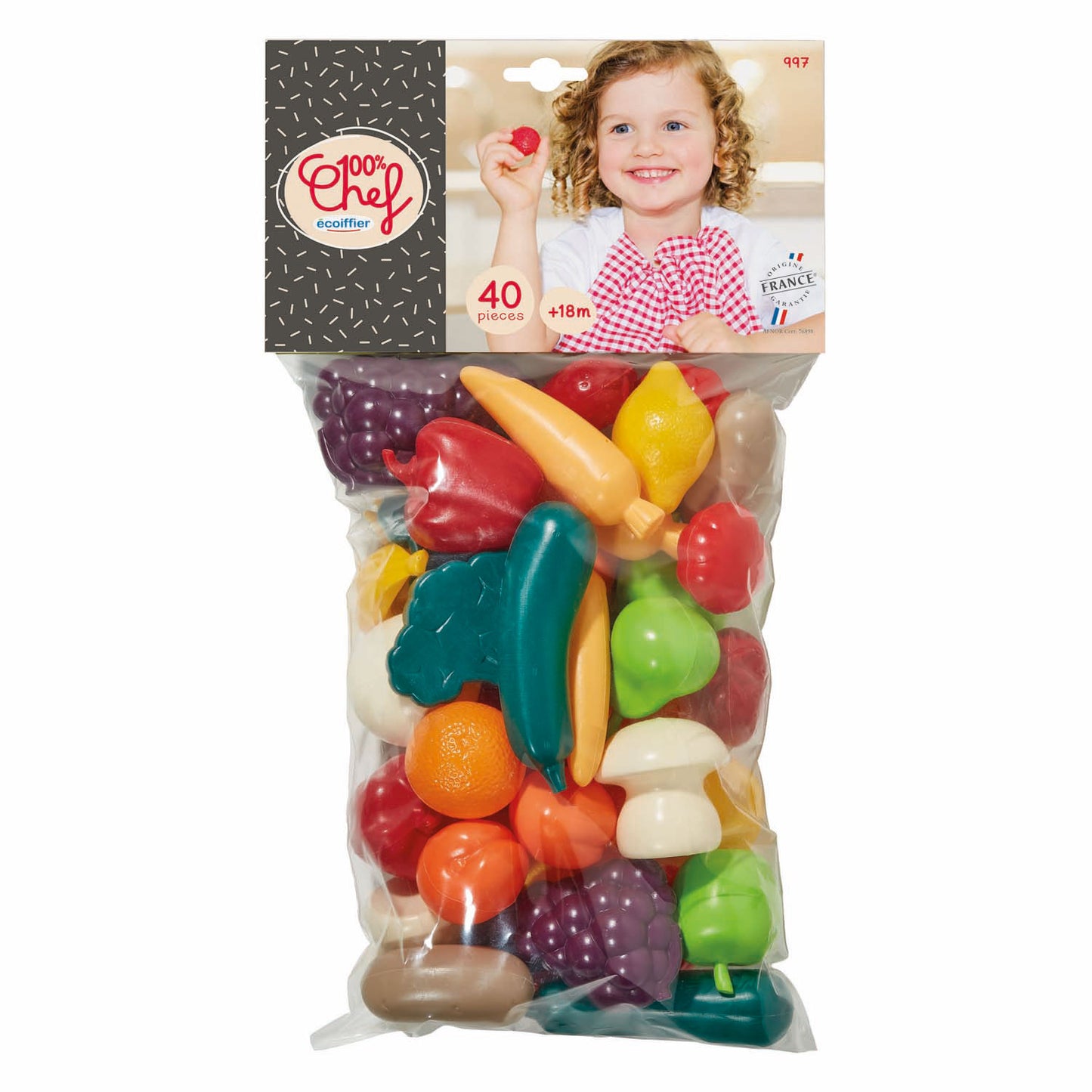 Ecoiffier 100% chef speelets vegetales, 40dlg.