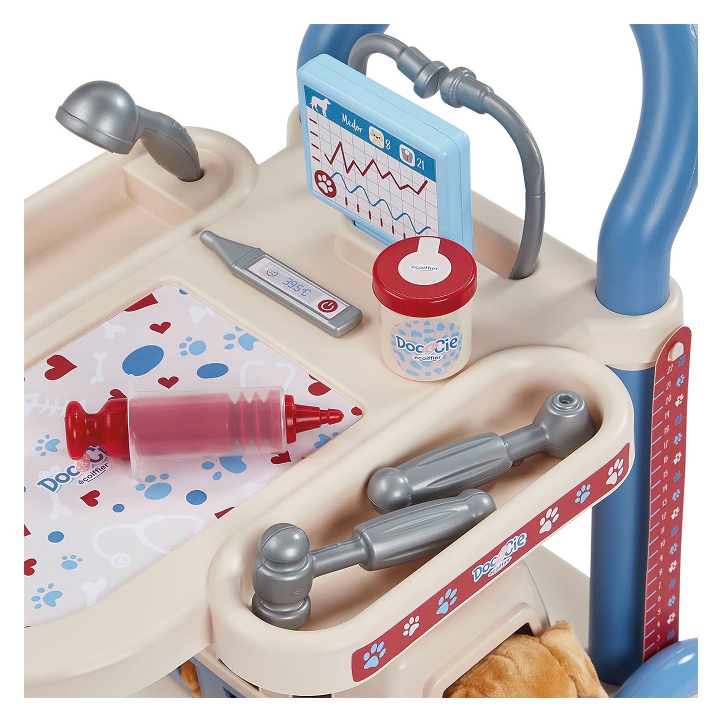 Carrello ecoiffier doc cie veterinari con cane - 14 pz.
