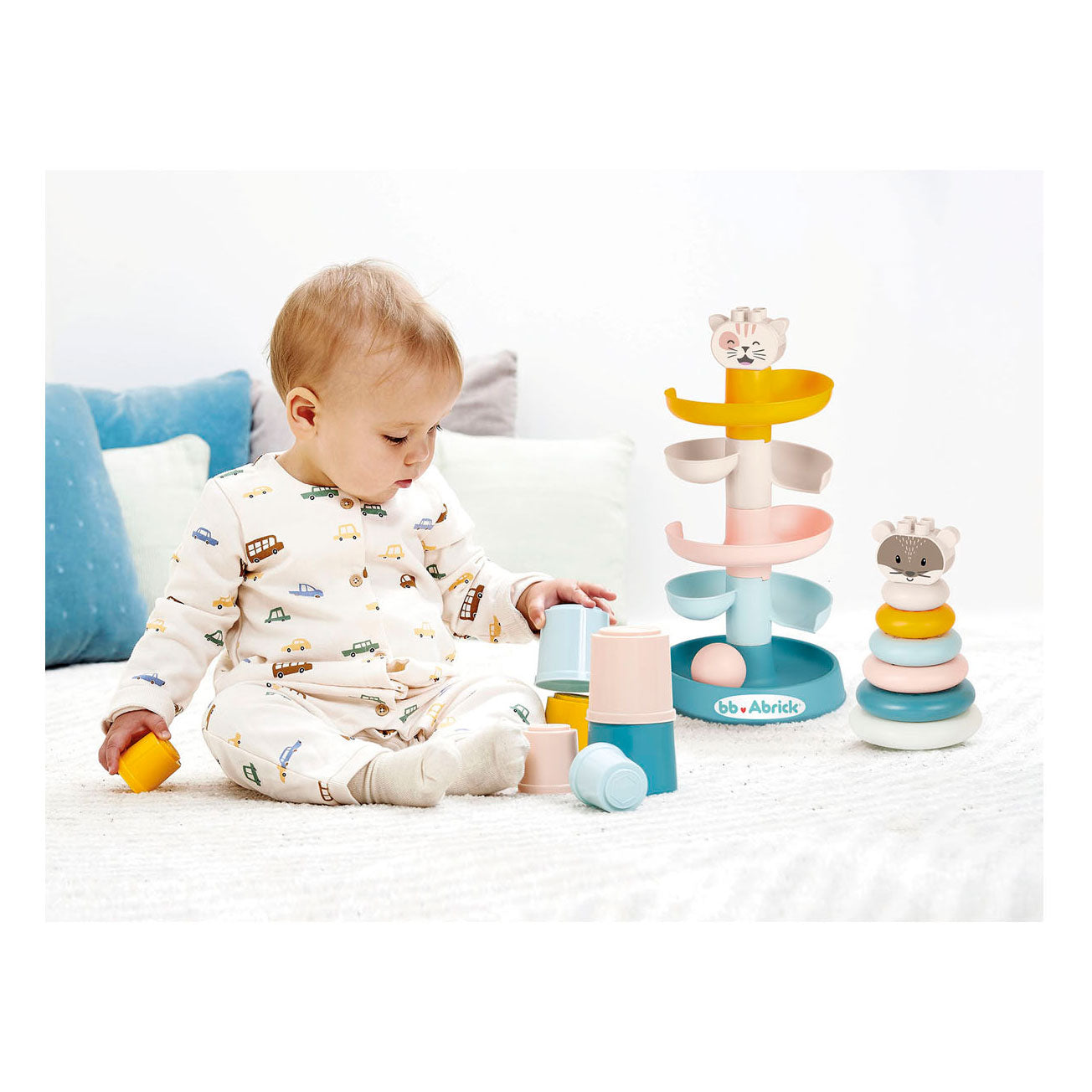 Ecoiffier bb abrick 3in1 babyspeelgoed in opberbox - 23dlg.
