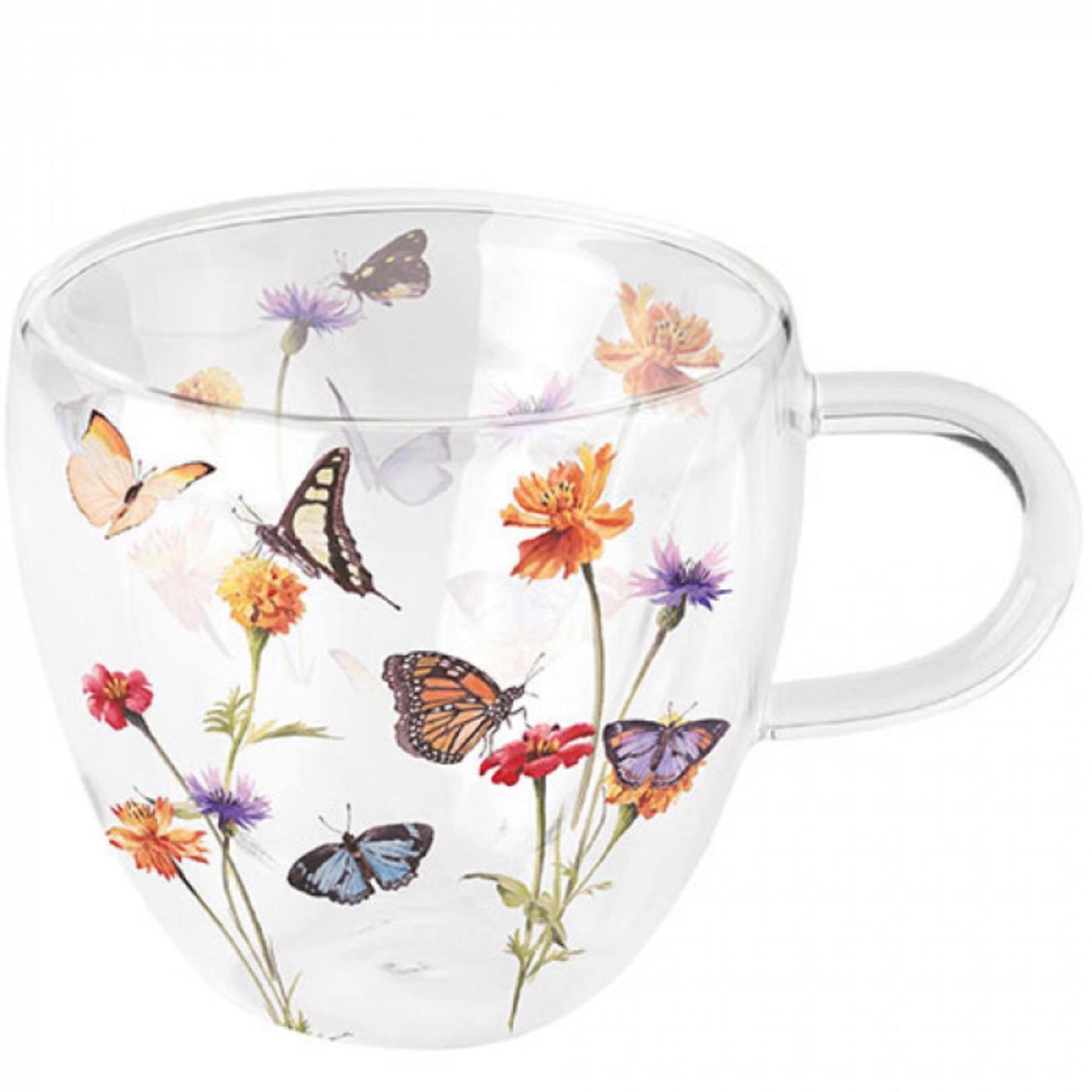 Ambiente vaso de té mariposa de doble pared 200ml