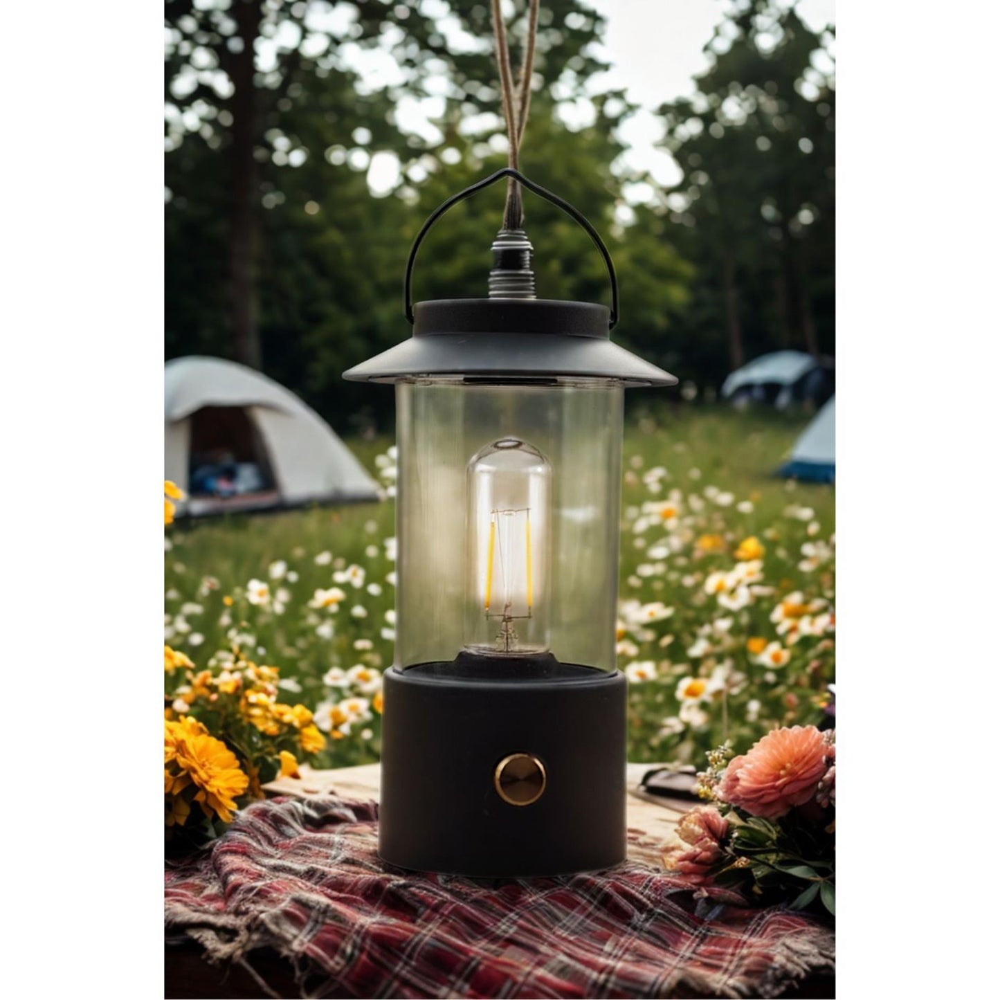 Lanterna LED collezione Anna nera 24x9 cm su USB