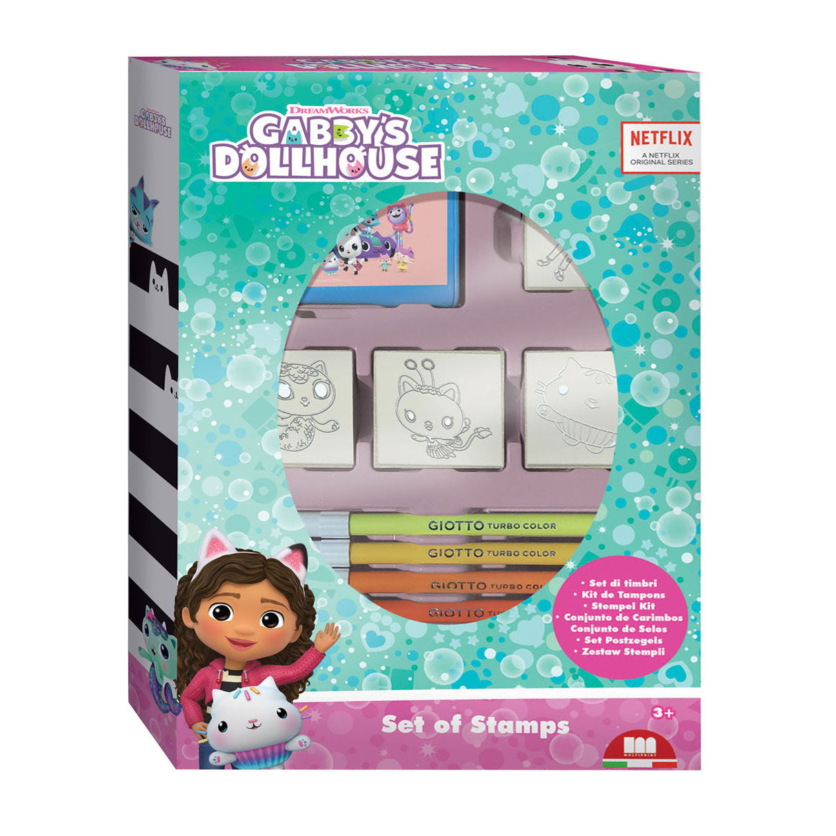 Set de sellos Multiprint Gabby's Dollhouse con 4 sellos