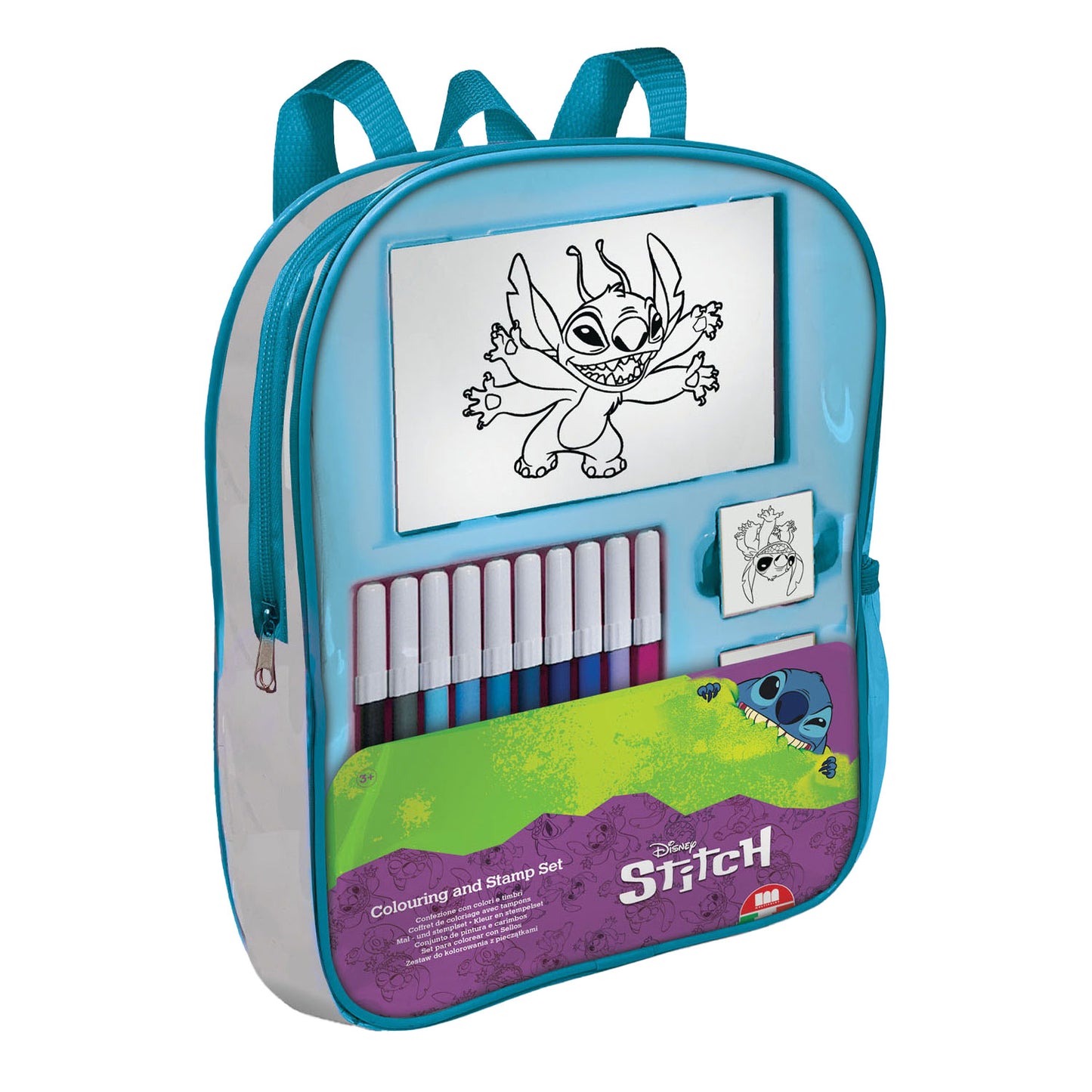 Zaino multiprint con francobolli in feltro