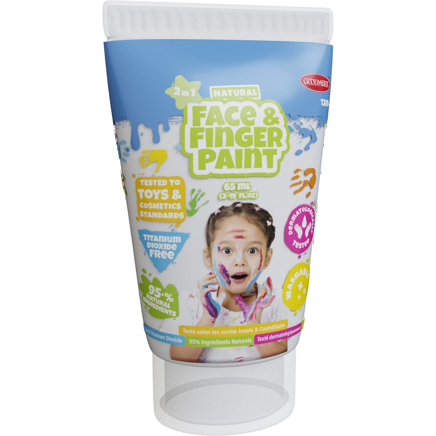 Boti Natural Face Fingerpaint Tube White, 65 ml