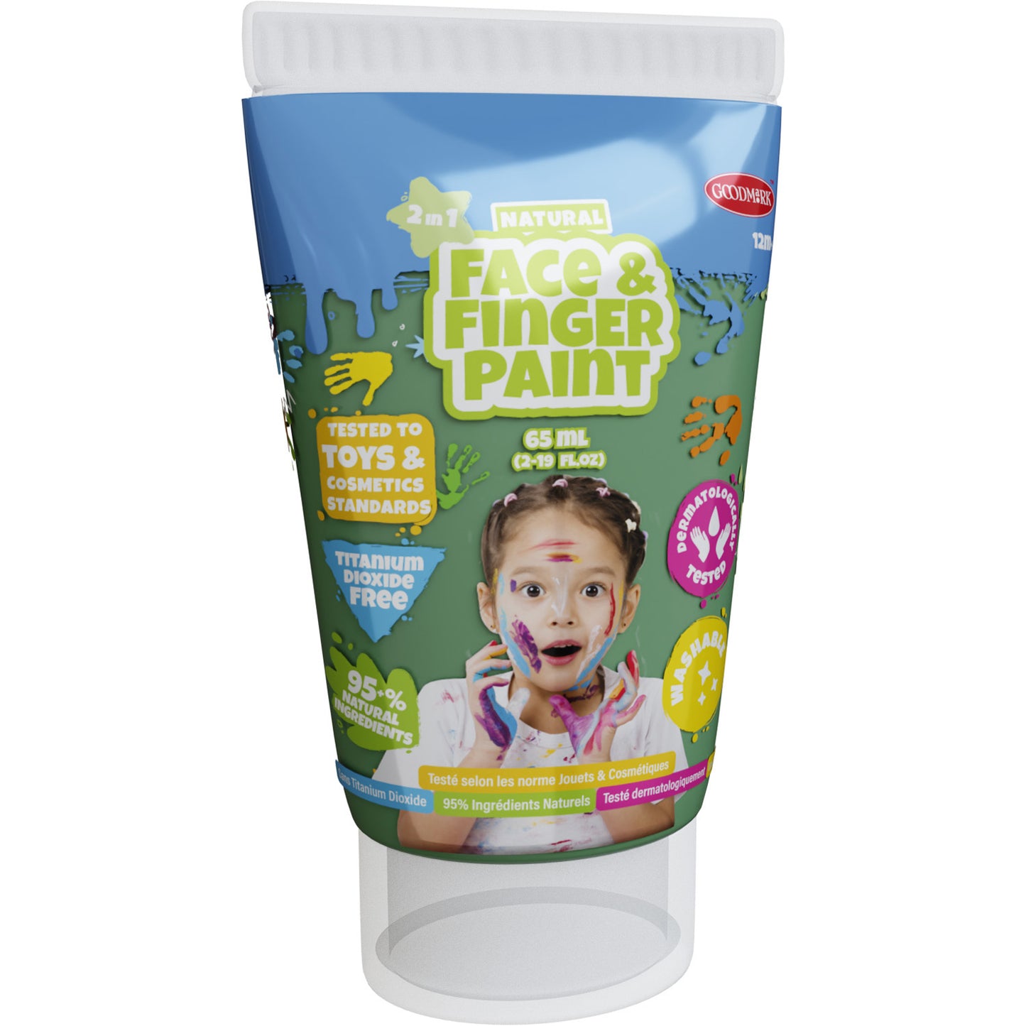 Boti Natural Face Fingerpaint Tube Green, 65 ml
