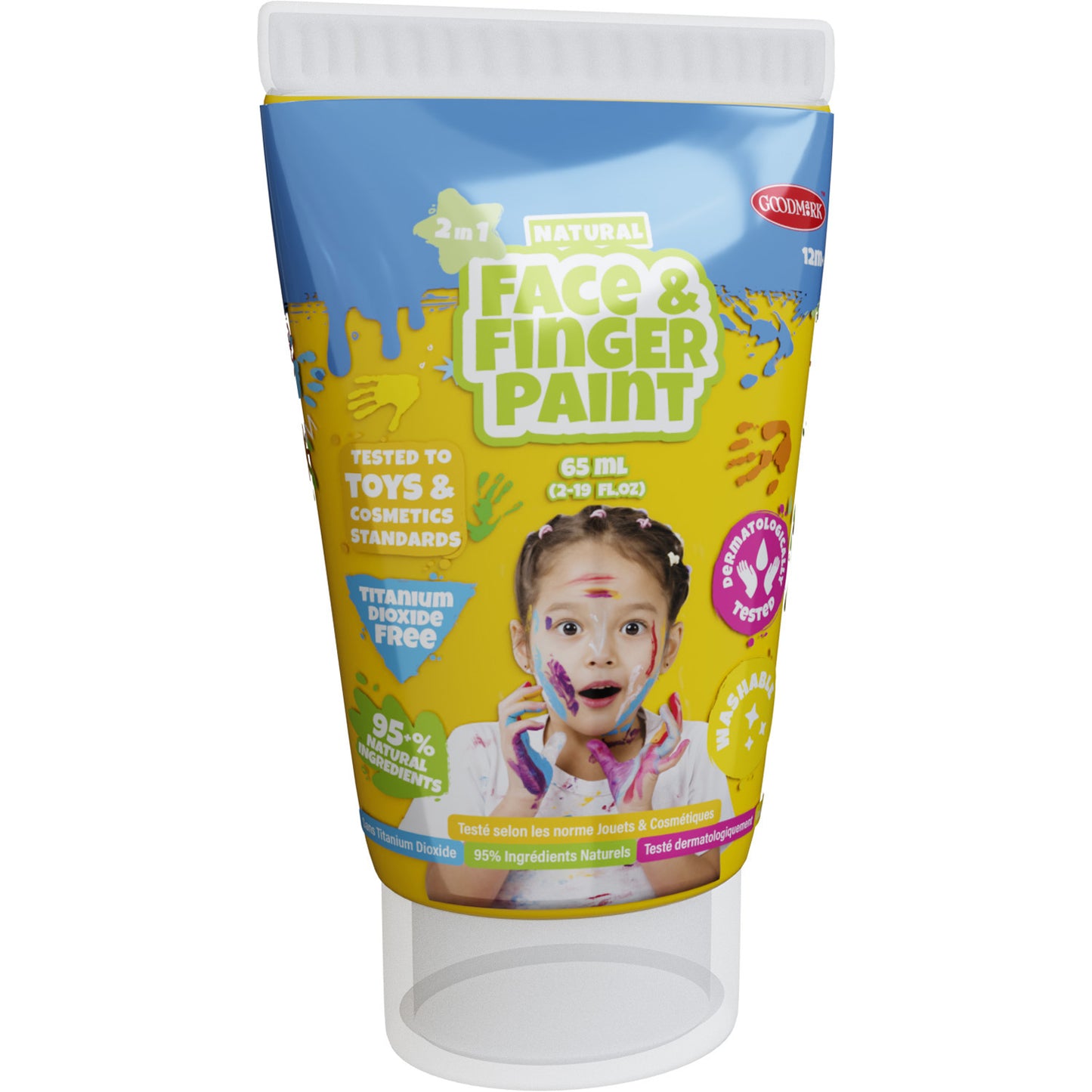 Boti Natural Face Fingerpaint Tube Geel, 65 ml