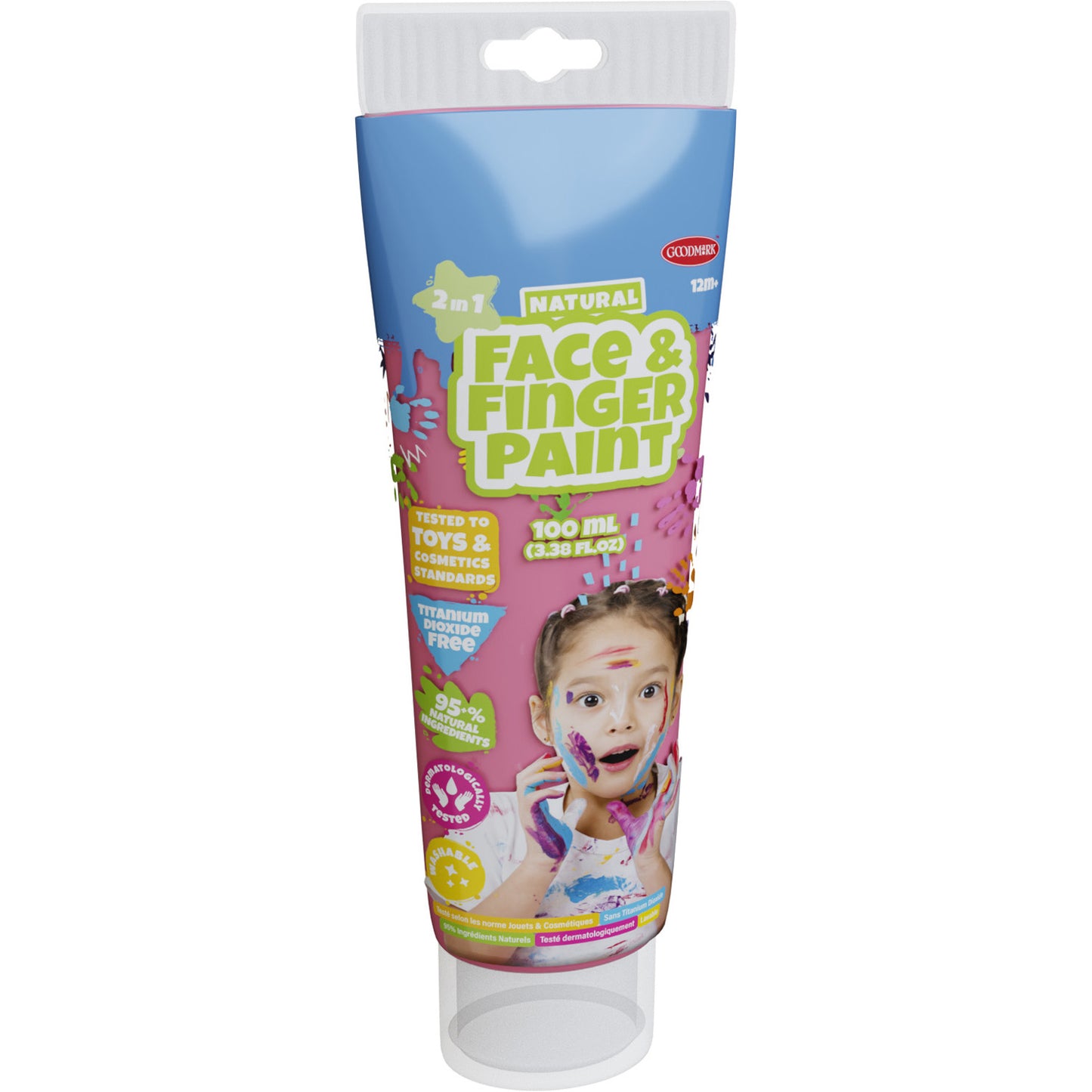 Boti Natural Face Fingerpaint Tube Pink, 100 ml