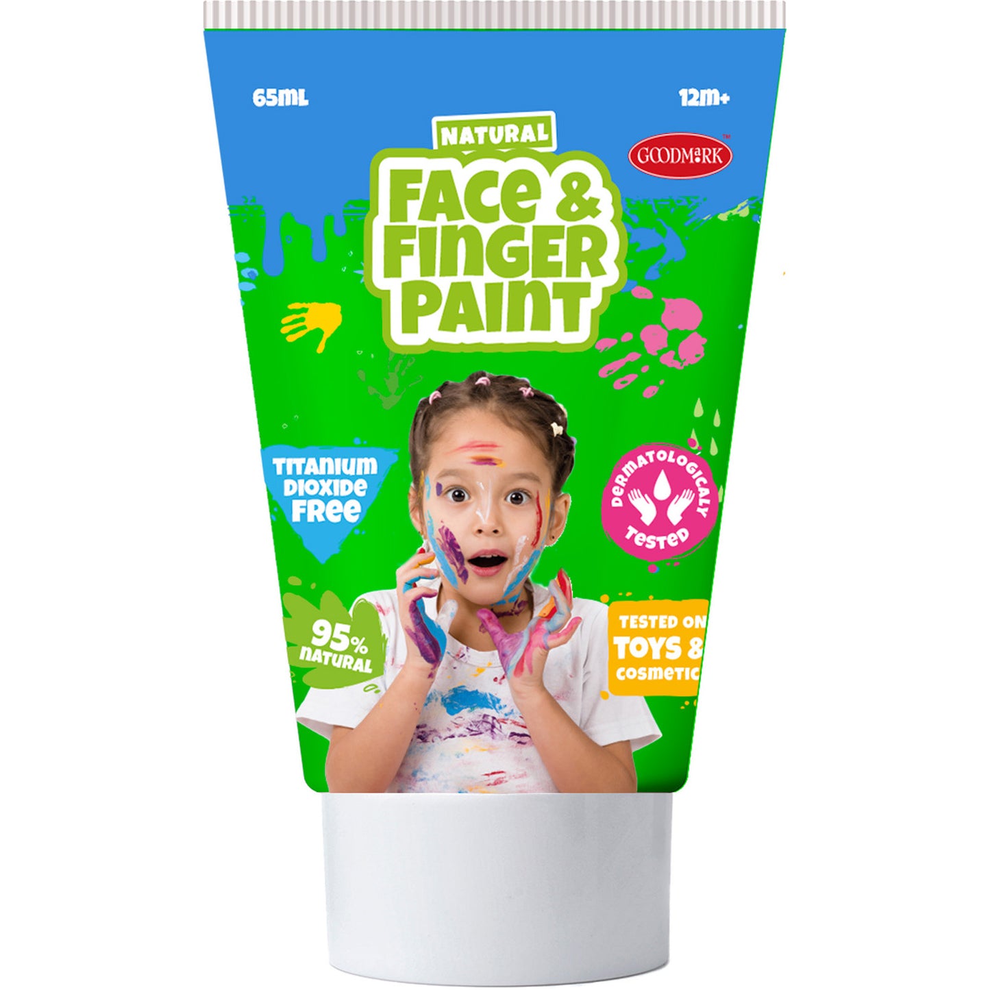 Boti Natural Face Fingerpaint Tube verde e giallo, 2x65ml