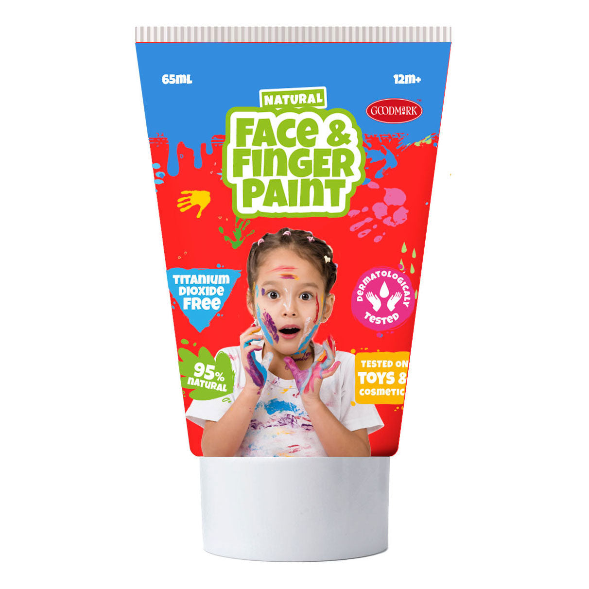 Boti Natural Face Fingerpaint Tube rosso e arancione, 2x65ml