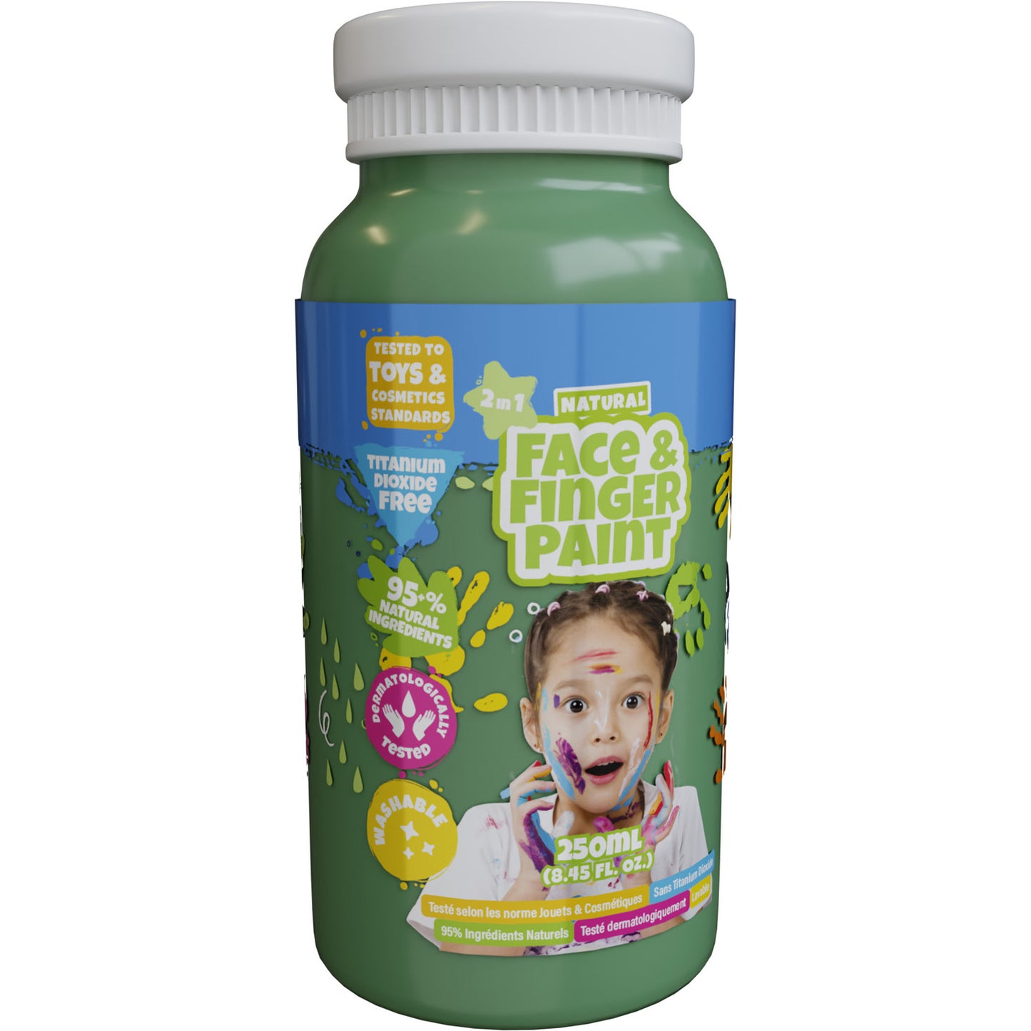 Boti Natural Face Fingerpaint Bottle verde, 250 ml