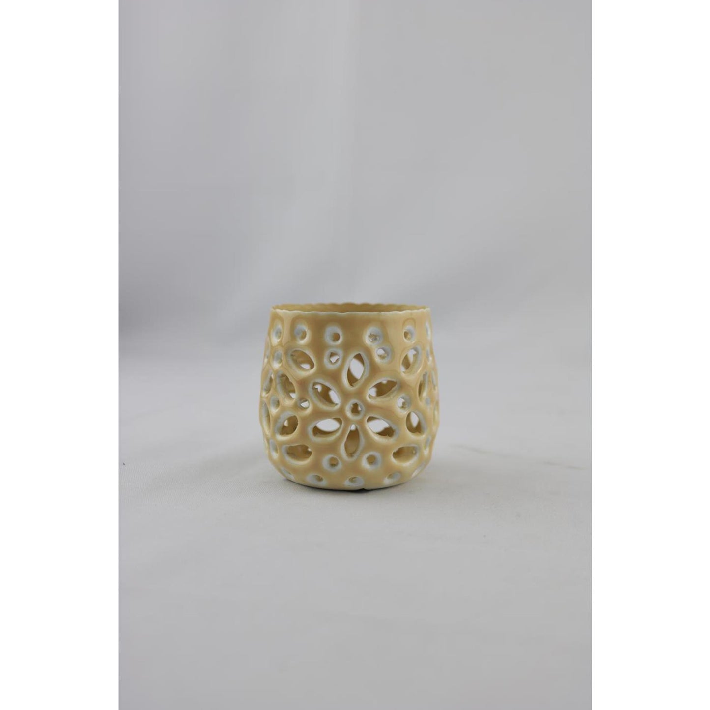 Portavelas Mansion atmósfera beige 8x8x7cm