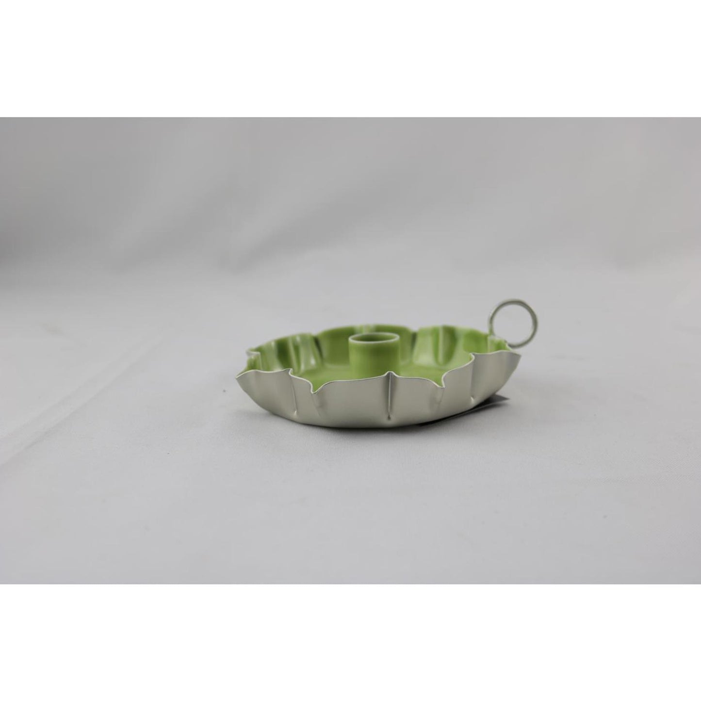 Candeliere atmosfera signorile verde 14x13x4cm