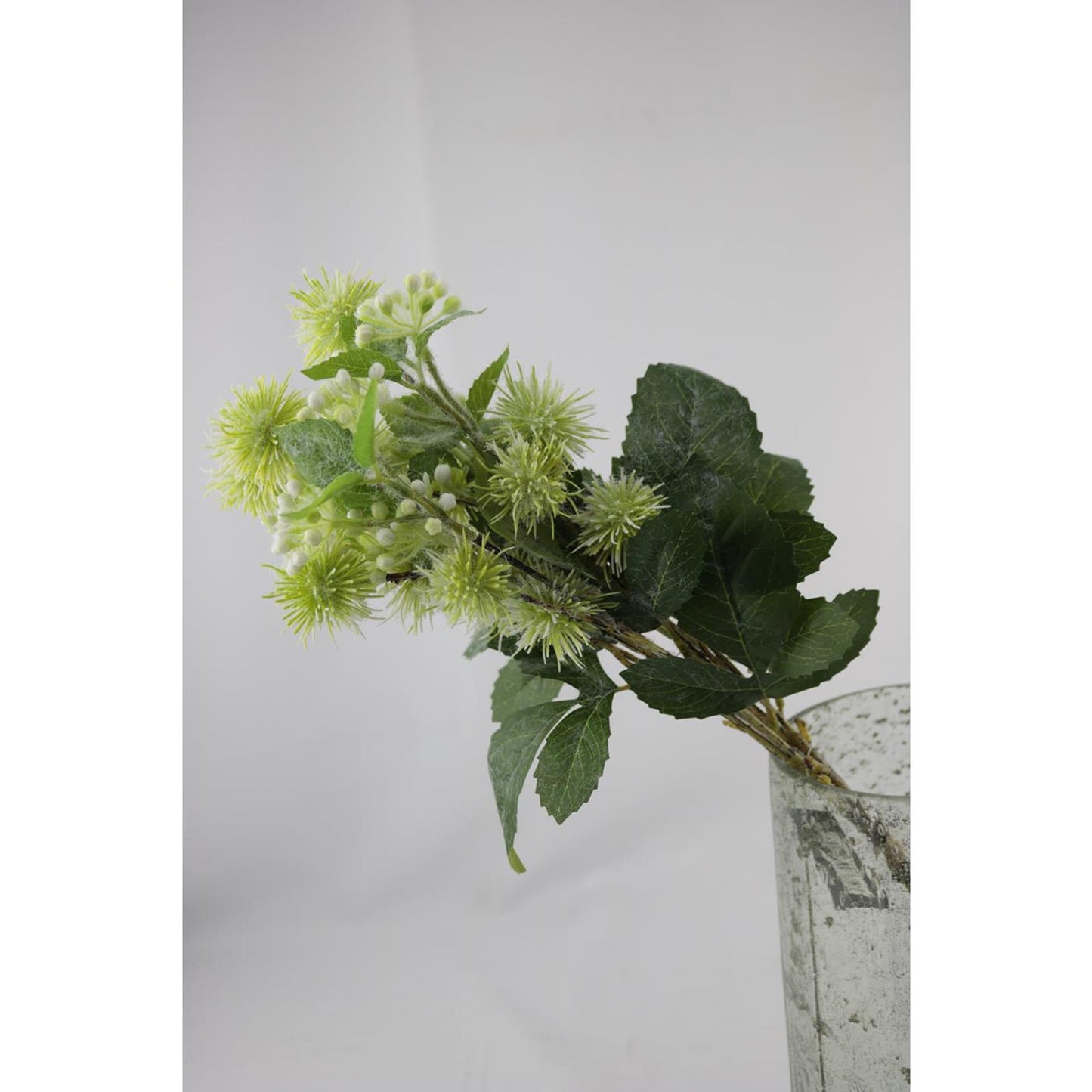 Atmosfera da palazzo, bouquet artificiale di scalogno, palla bianca, 3 steli