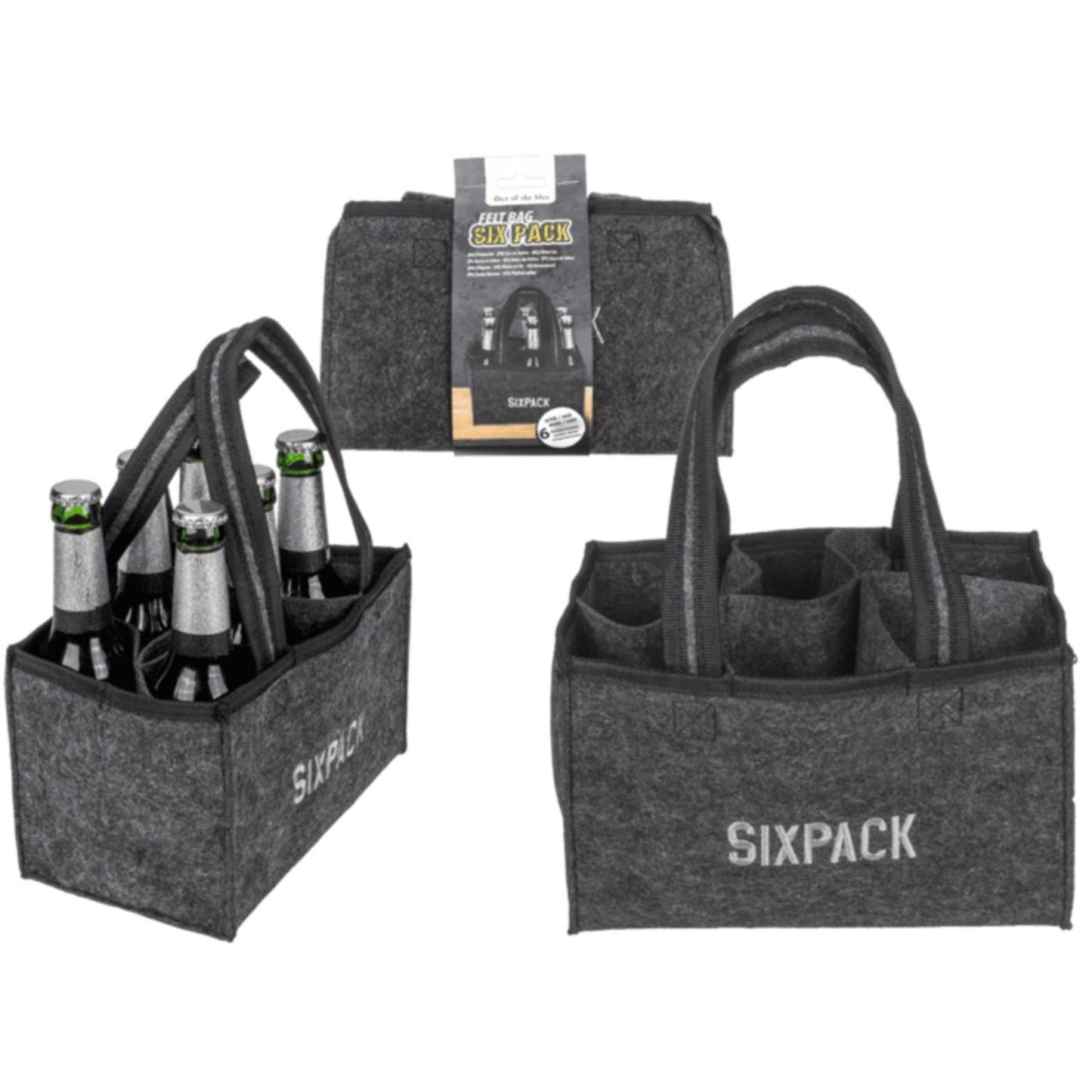 Paquete de seis portabotellas de cerveza de fieltro Ootb