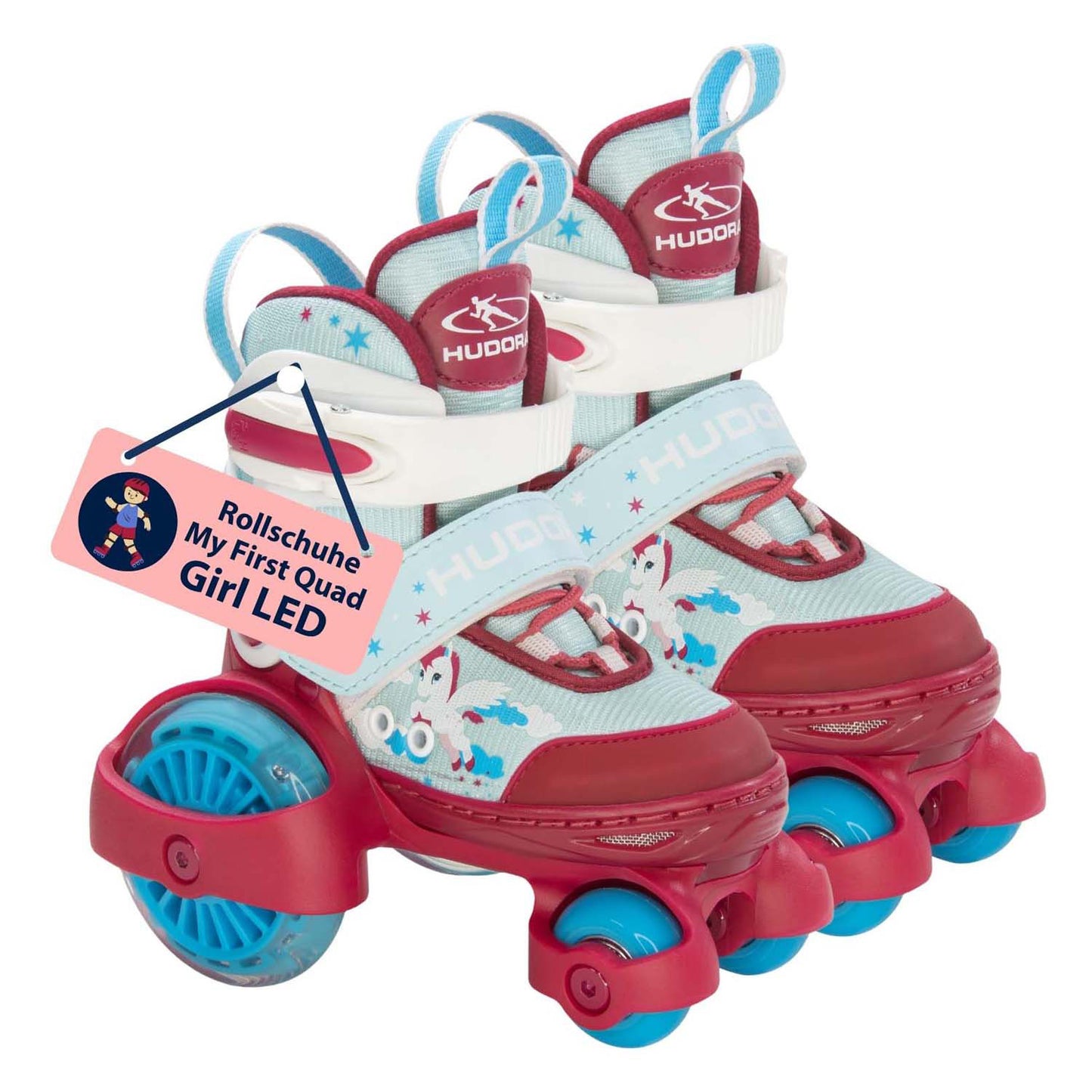 Hudora Roller Skates Mi primer quad LED Eenhoorn, tamaño 30-33