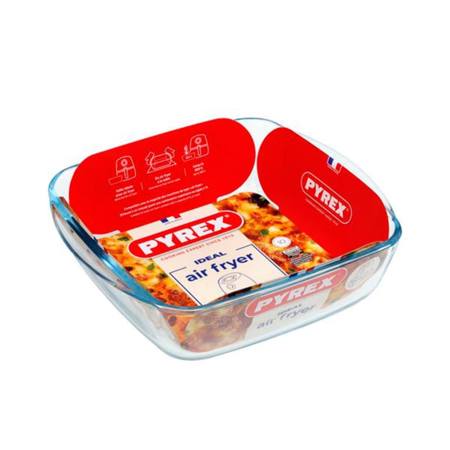 Teglia per friggitrice ad aria Pyrex quadrata 25x22x7 cm | 2 pezzi