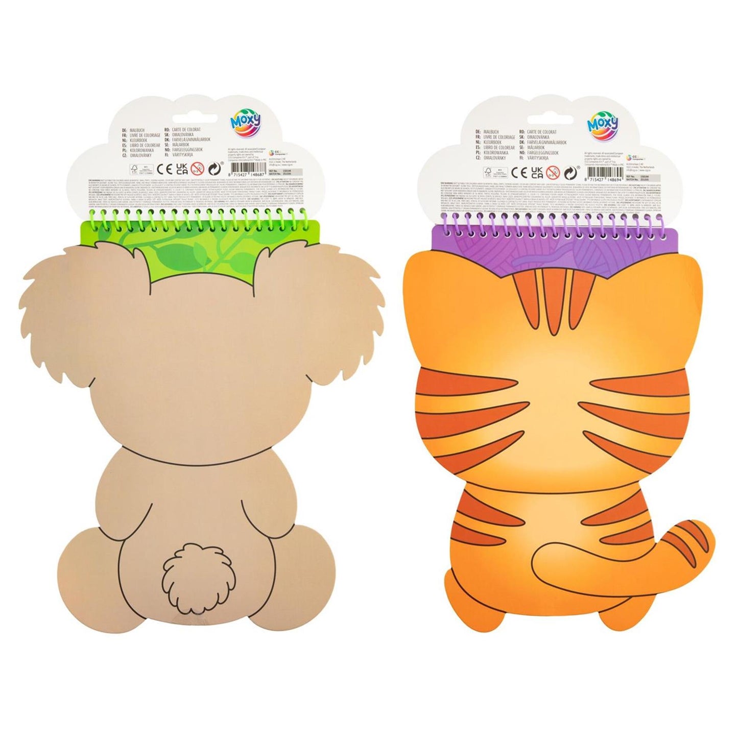 Libro da colorare Moxy a forma di animale + matite