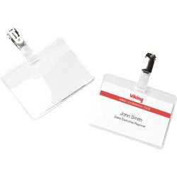 Badge a clip diam 90x60mm 25 pezzi