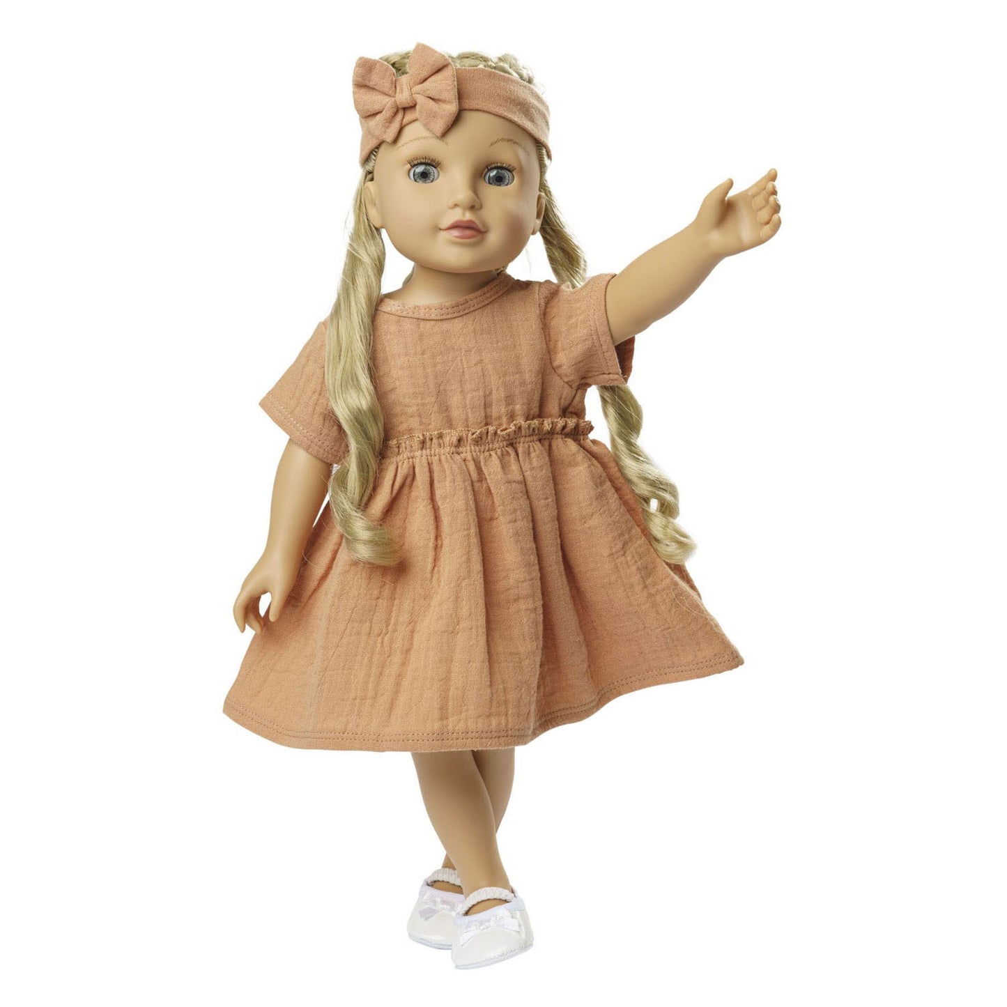 Vestido de muñecas Heless marrón con volantes, 28-35 cm