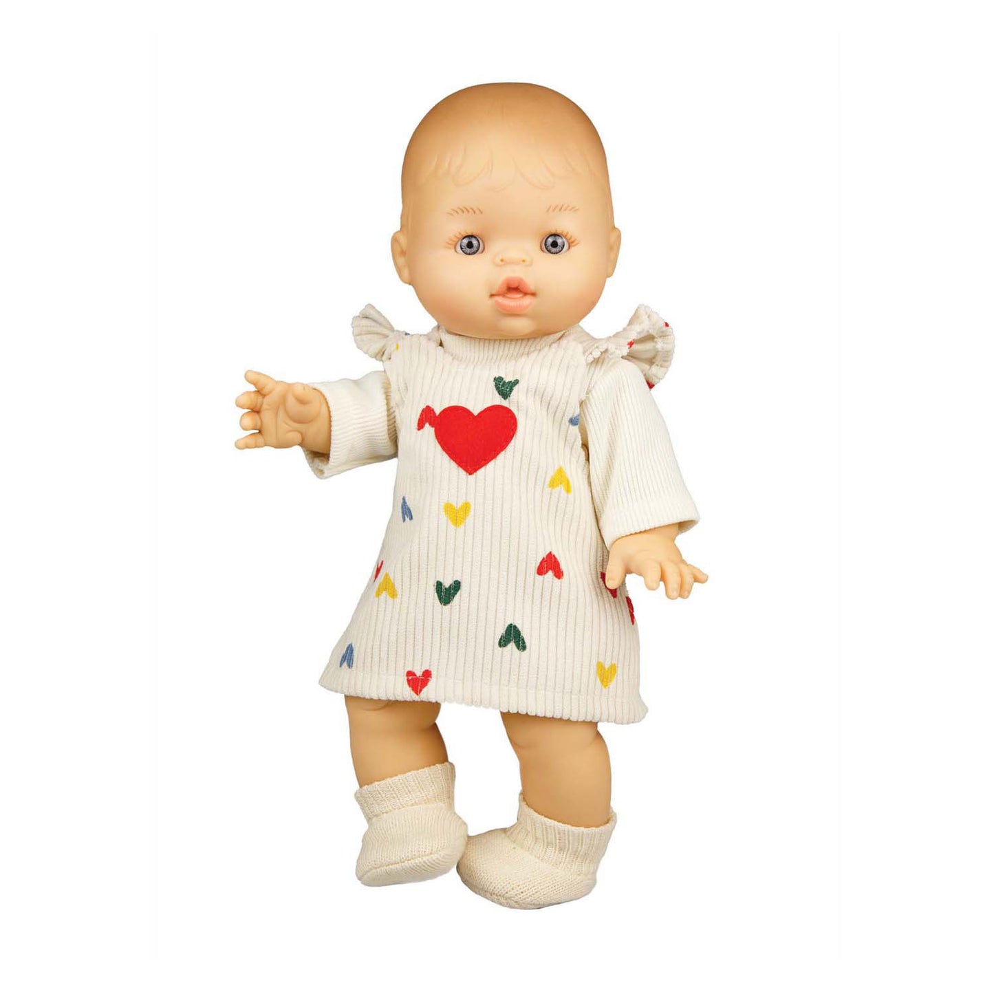 Coriandoli per il cuore di velluto a costola per le bambole per le bambole, 28-35 cm