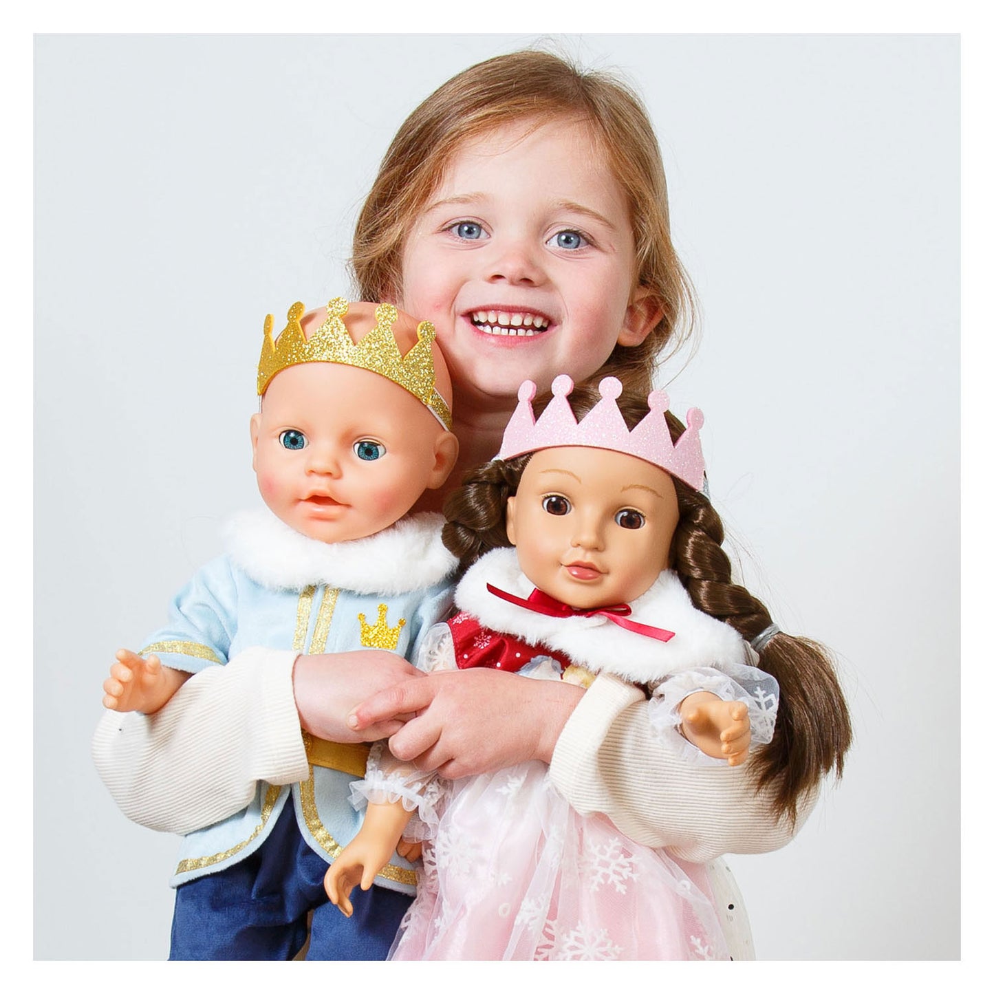 Conjunto de muñeca Heless, príncipe de invierno Luka, con corona y cuello - talla 35-45 cm