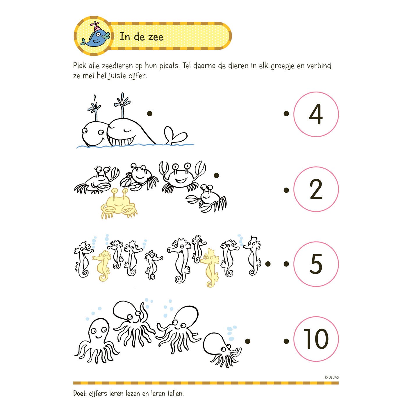Deltas Practice Diversión con pegatinas escribiendo, lectura, contado (5-6 años)