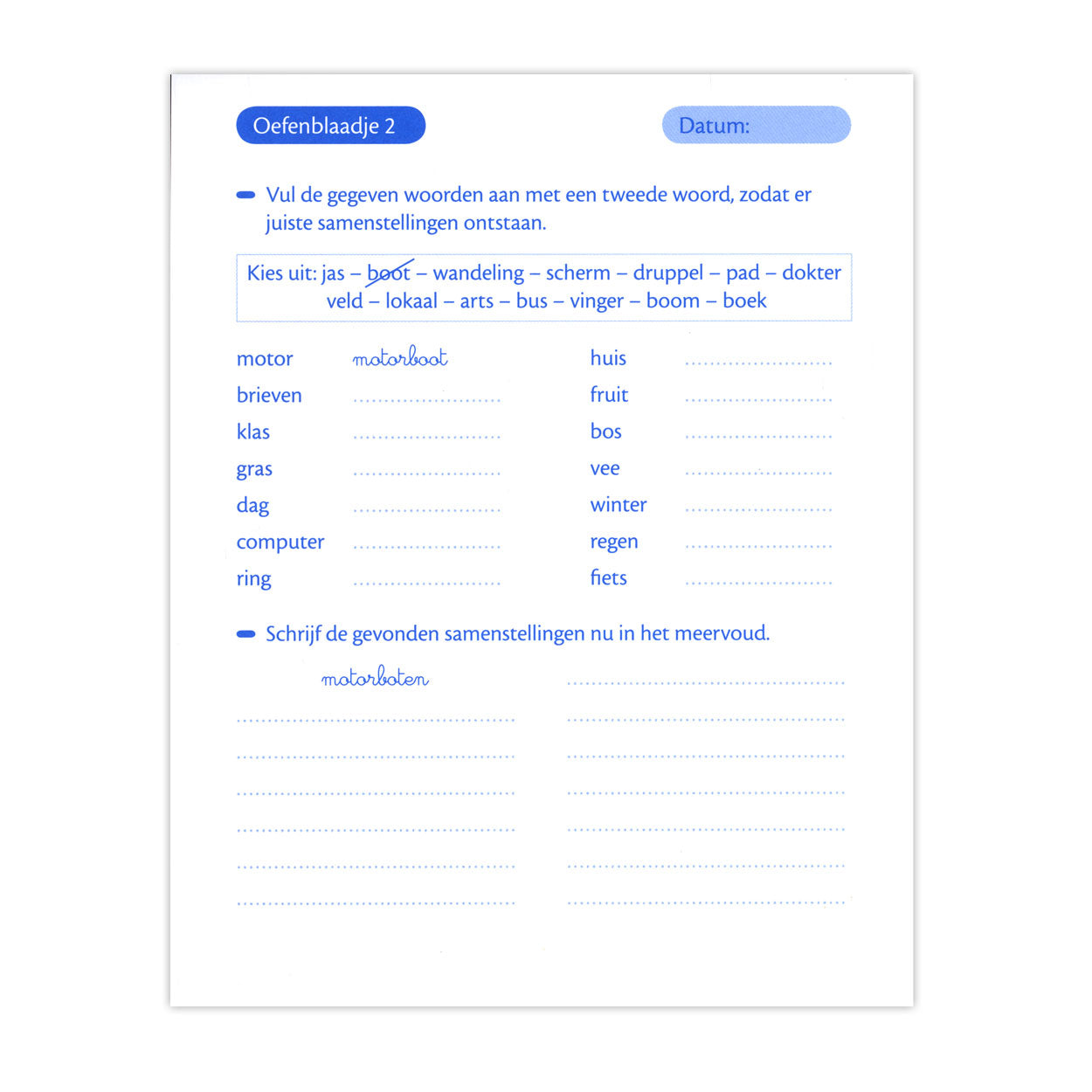 Practica hojas de hojas ortográficas (9-10 años) Análisis de cuero y oración de palabras