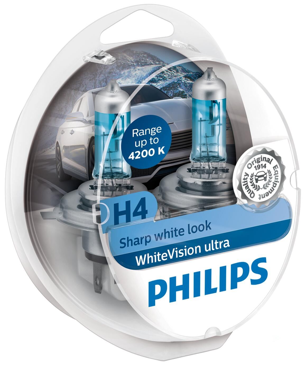 Faro Philips White Vision Ultra Lamp H4 12v Kit Visiere Bianche. ultimo