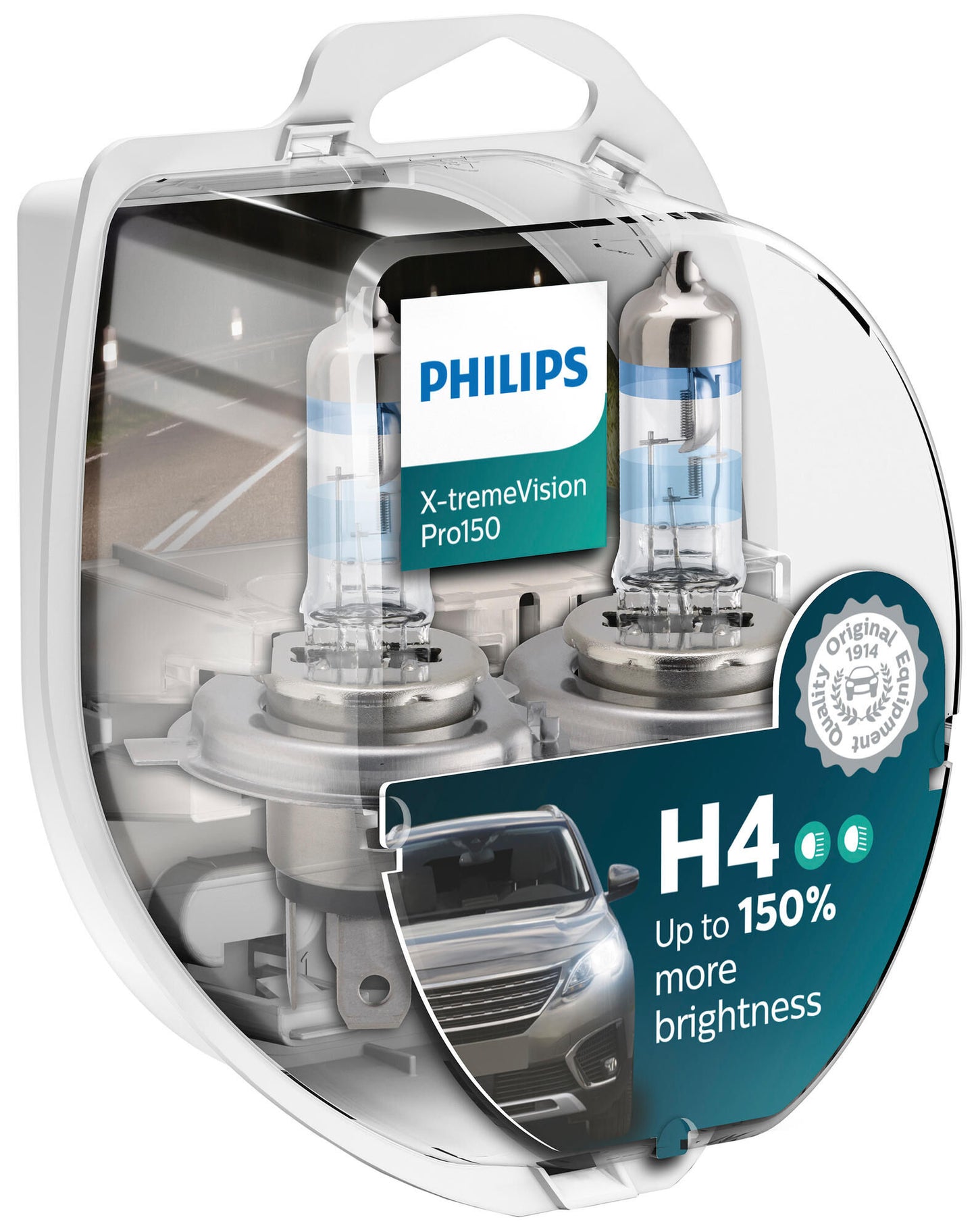 Lampada frontale Philips x-tremevision pro 150 da lampada h4 12v kit xtreme vis.pro150