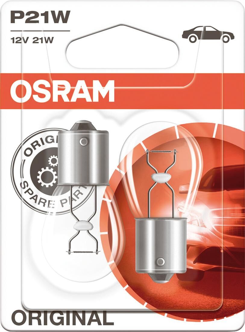 Lampada a sfera Osram bl.brakel.12v 21w 2pz.sb base ba 15s