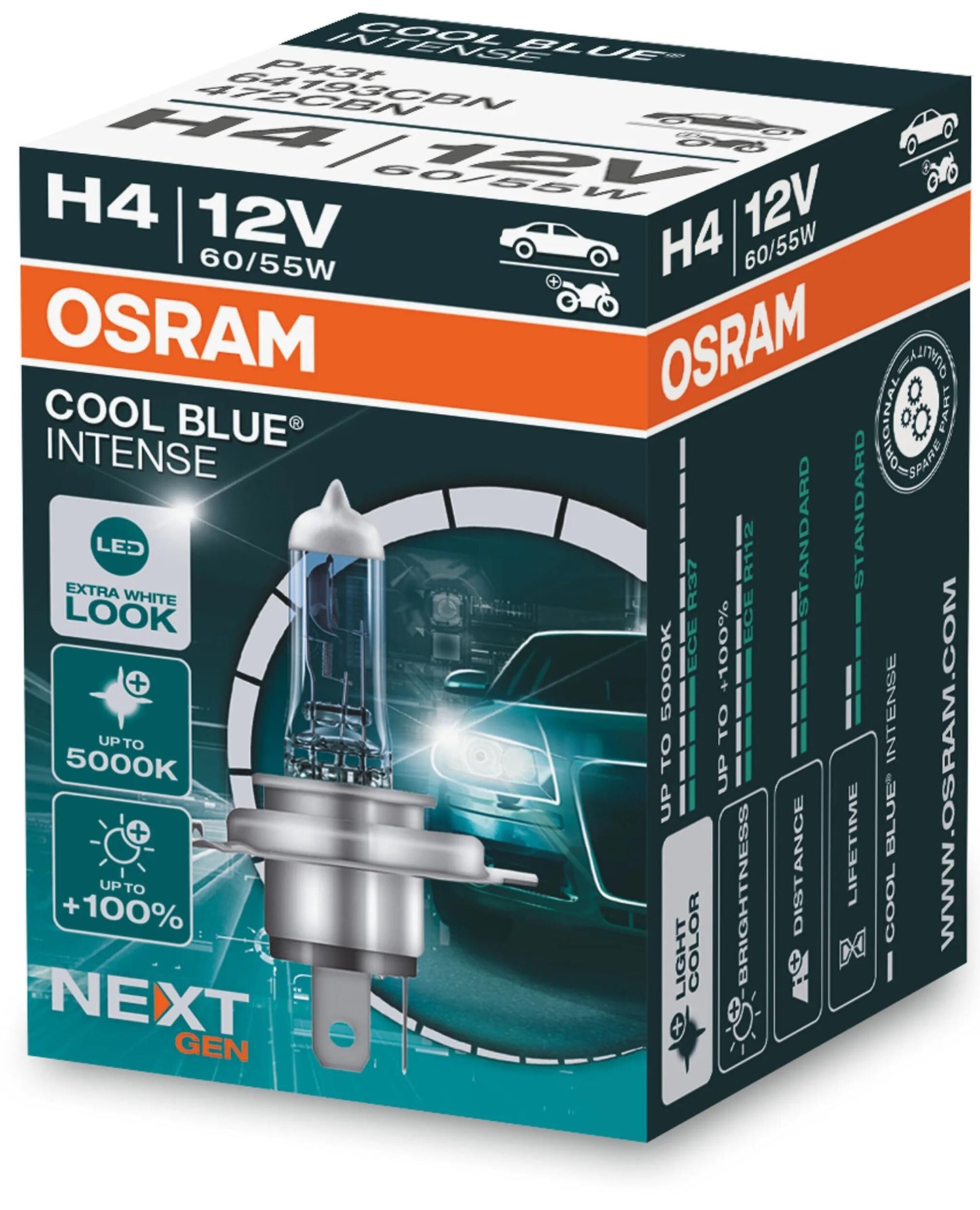 Lámpara Osram H4 60 55 W Cool Blue intensa