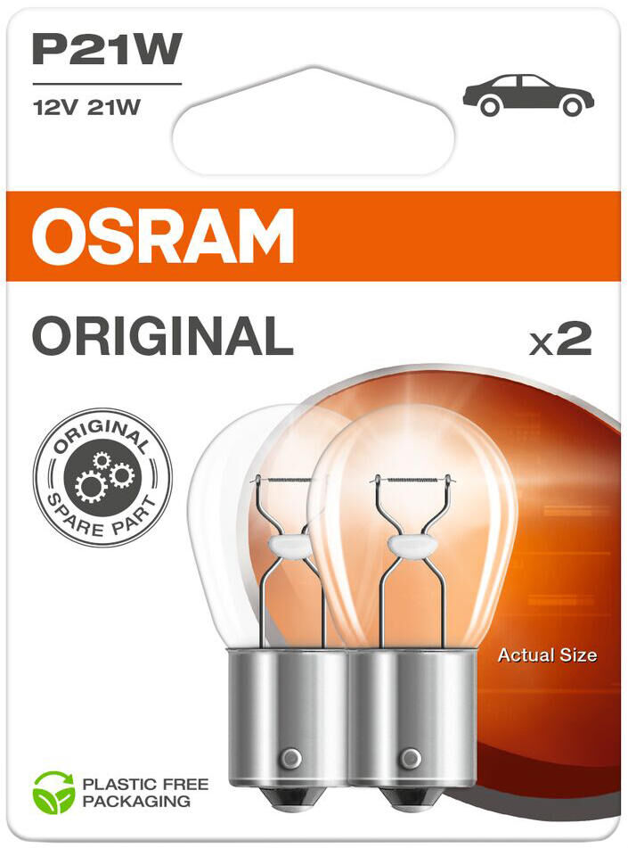 Osram Bl.Brakel.12V 21W 2st.SB Sockkel BA 15S