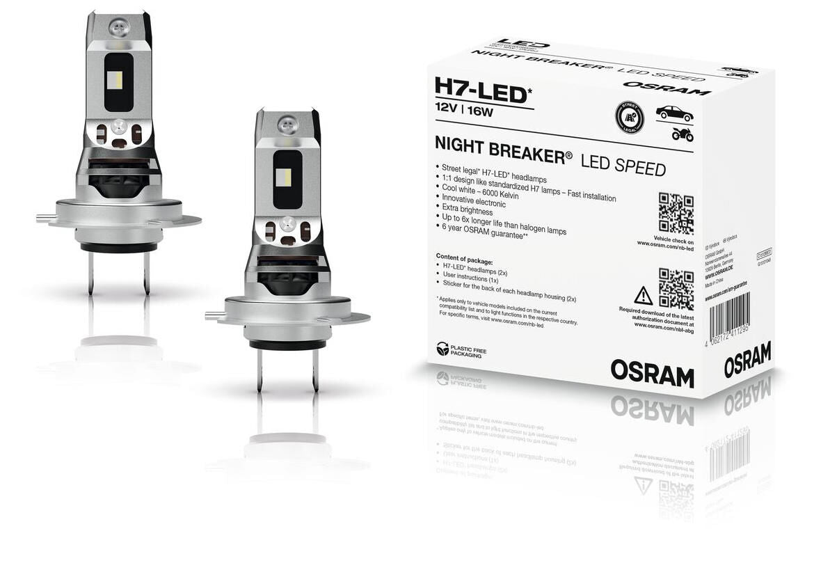 Velocidad de LED de lámpara OSRAM H7 12v16W Night Breaker