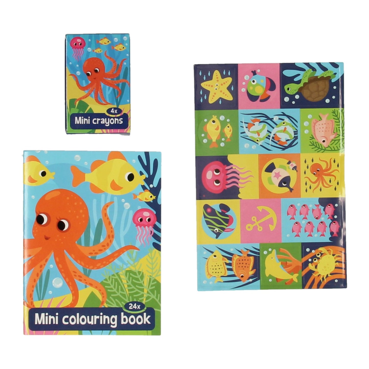 Treat Set Underwater World: Libro da colorare, Scheda adesiva di canotti di cera