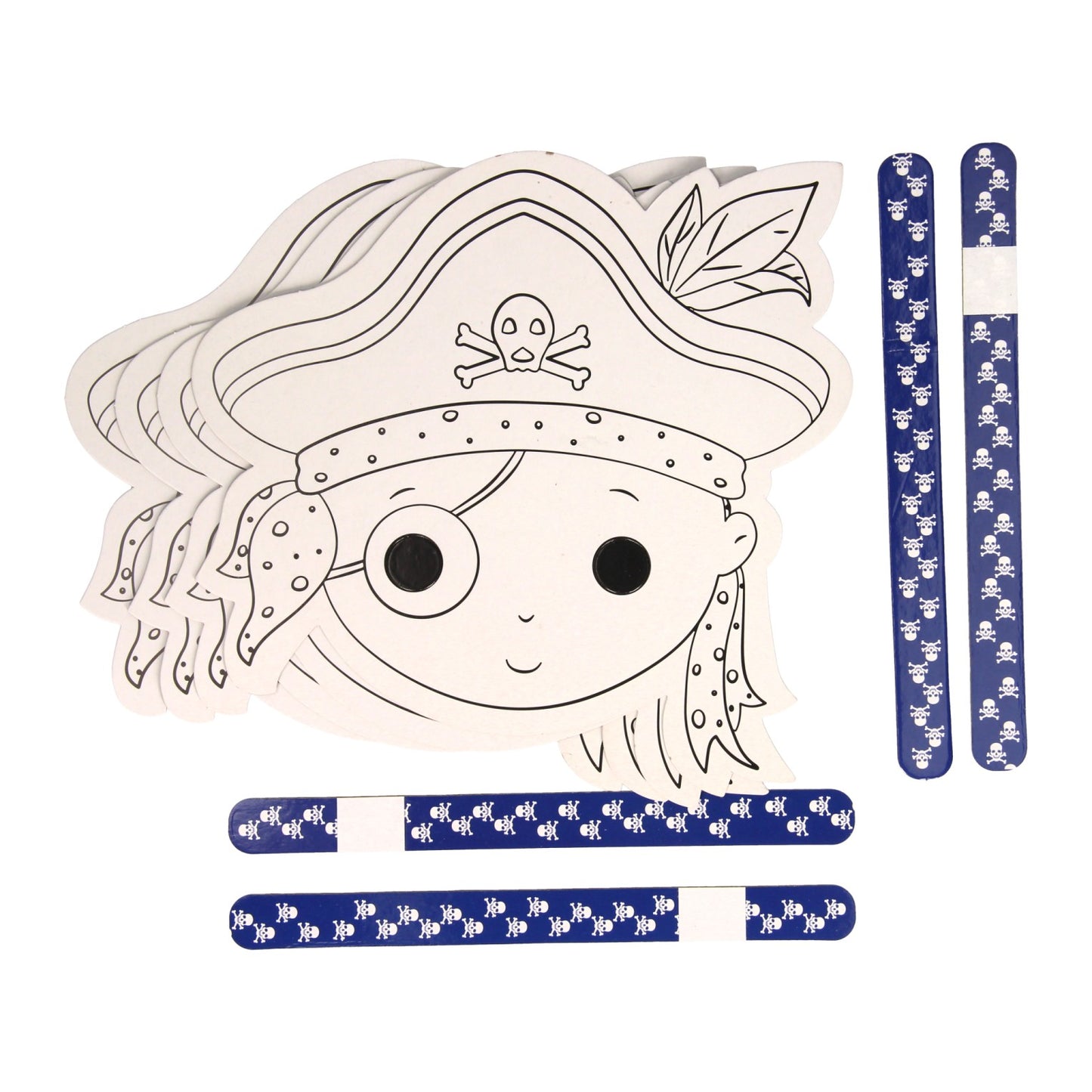 Colora e crea le tue maschere - Pirate, 4st.
