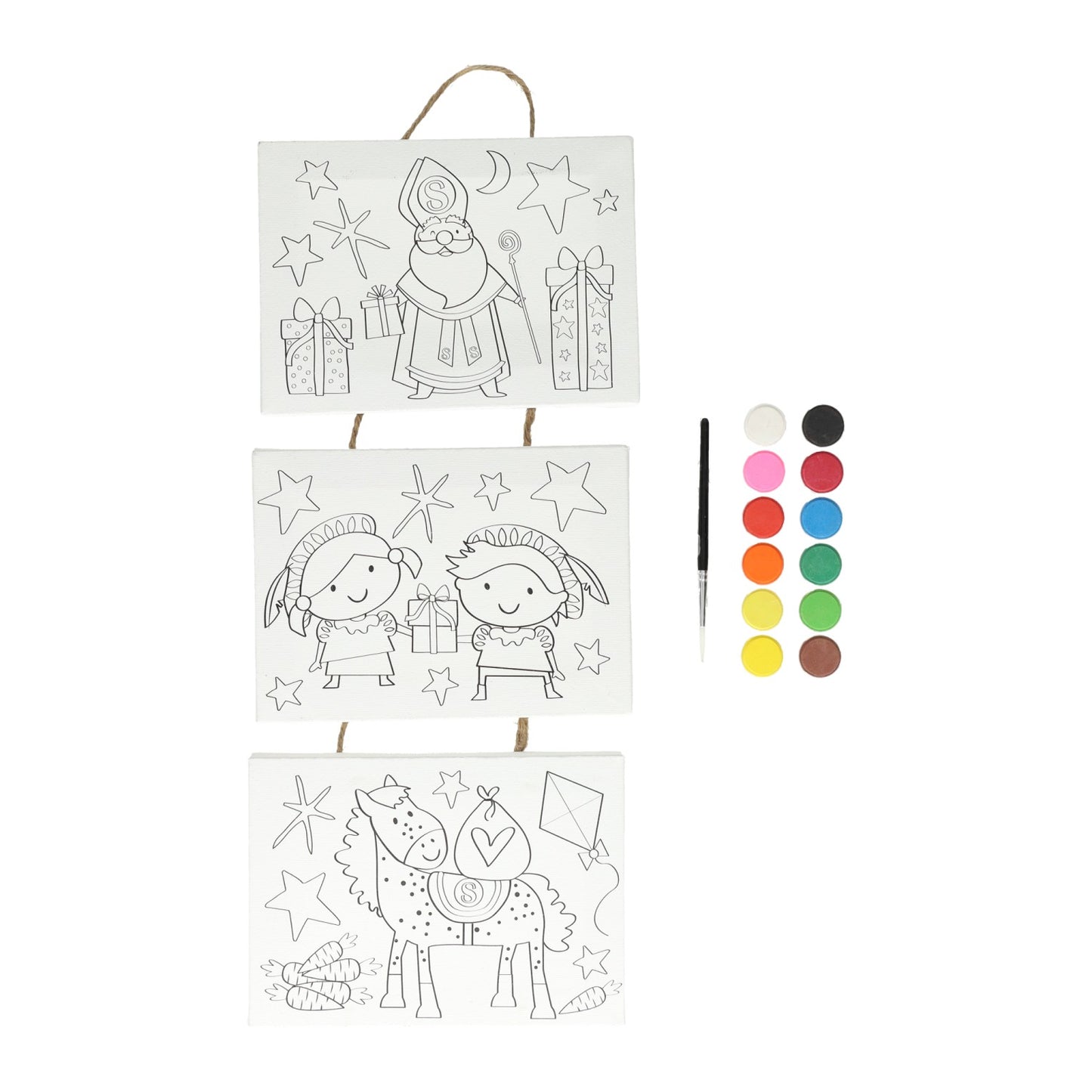 Collage de lienzo sinterklaas Pinting Set, 3st.